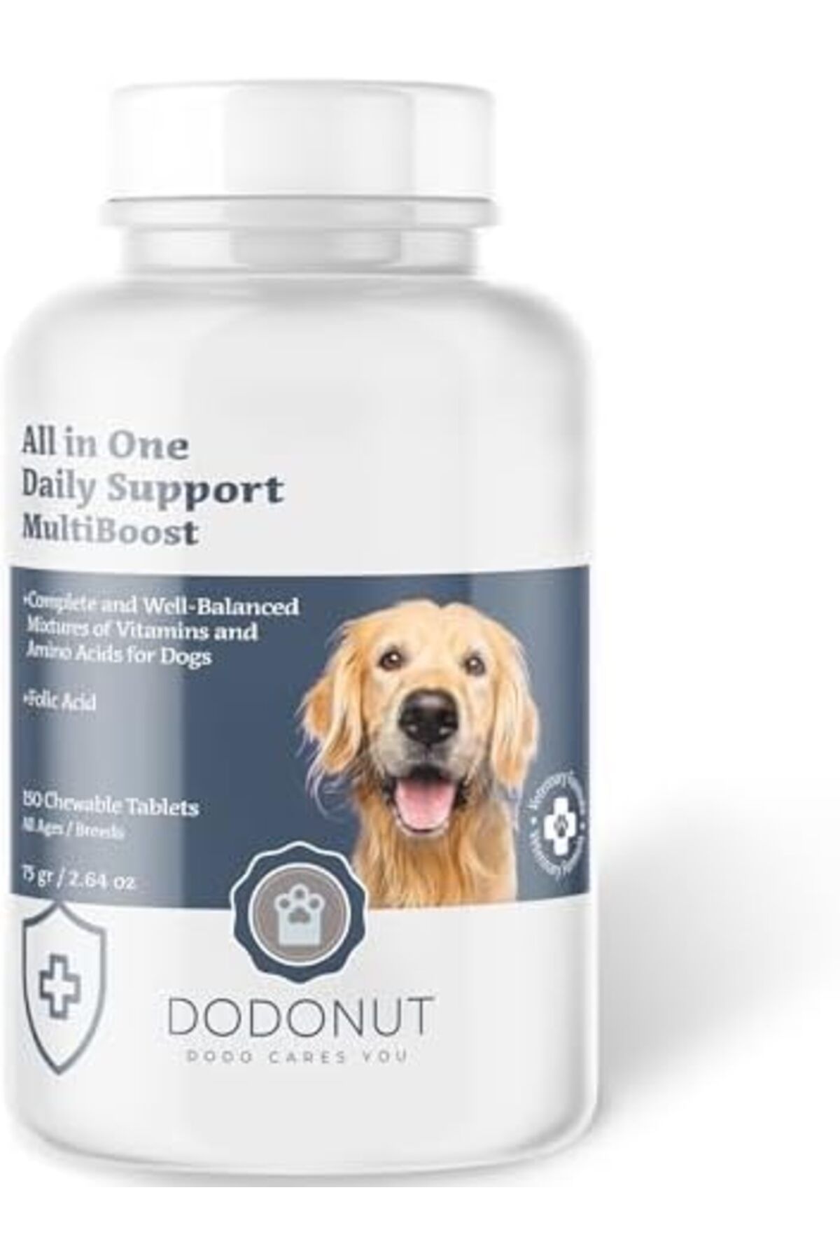 DODONUT Multiboost Köpek Multivitamin Ve Amino Asit Besin Takviyesi, 150 Tablet