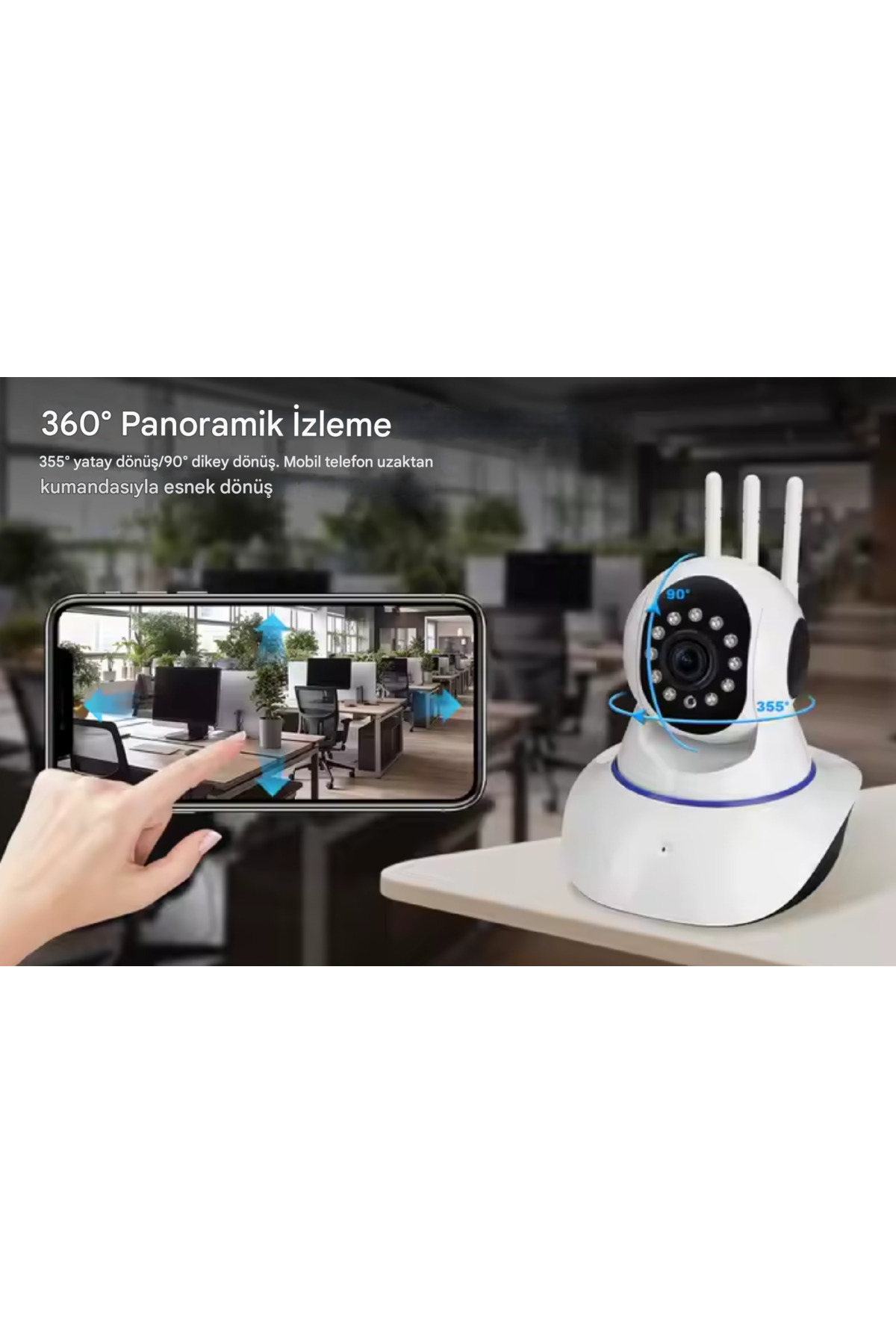 qasul Cmr 5 Kablosuz Wifi Ip Kamera 1080P Full Hd 3 Mp Hareketli Kamera Gece Görüşlü fotoğrafı 3 (önizleme)
