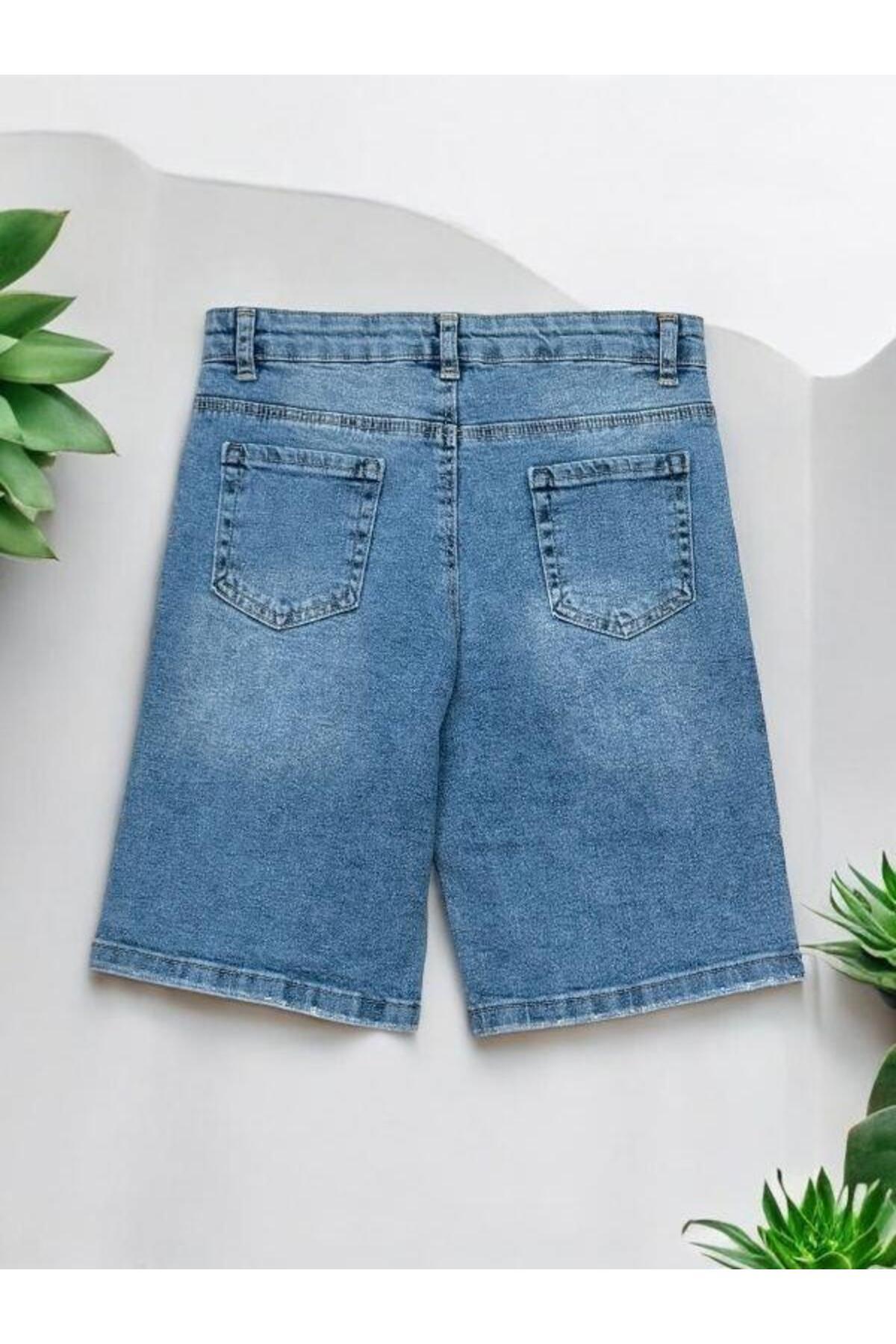 Çikoby-Pantaloni scurți din denim pentru băieți - Detaliu rupt 3