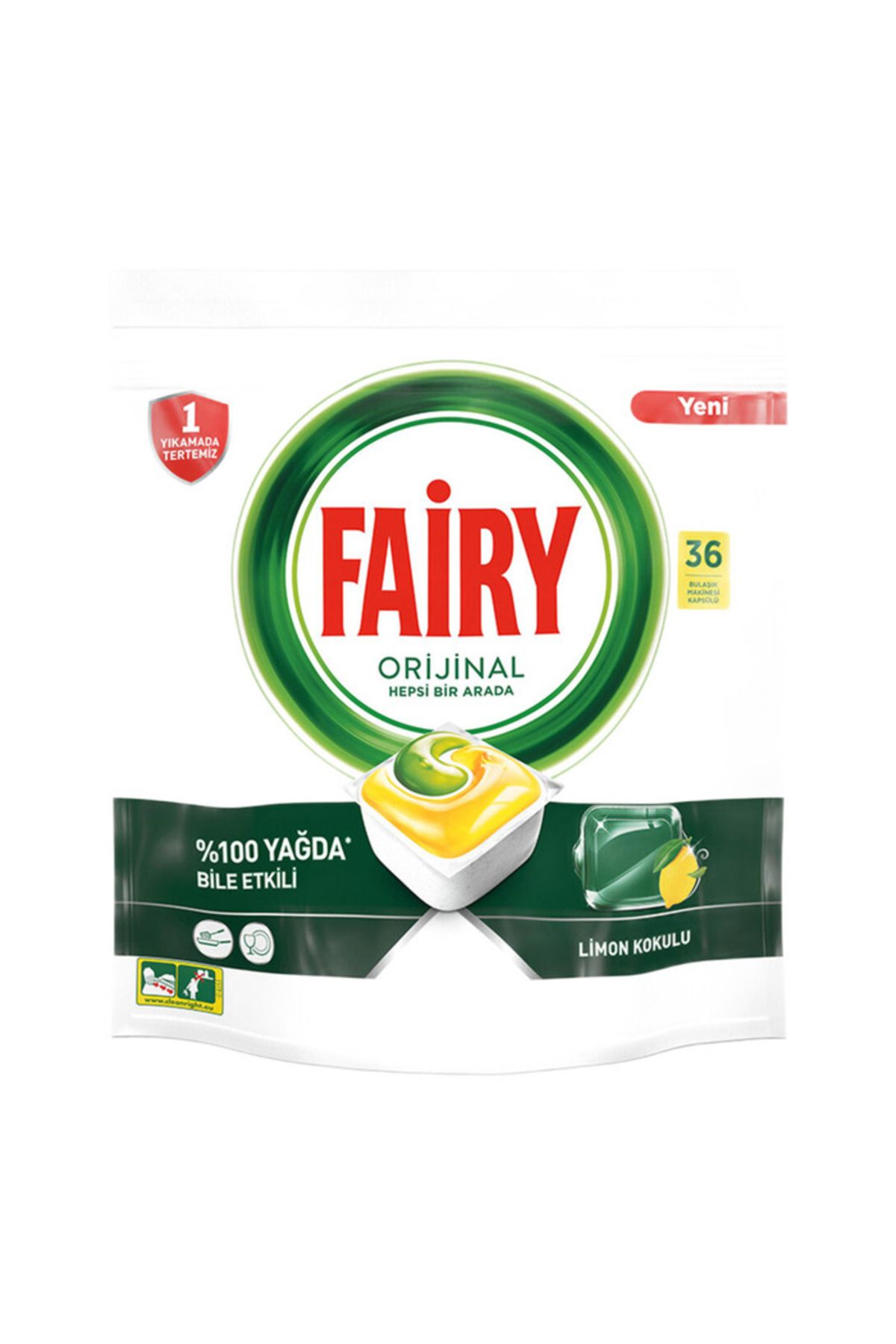 Fairy Bulaşık Makinesi Deterjanı Kapsülü Limon Kokulu 36 Adet