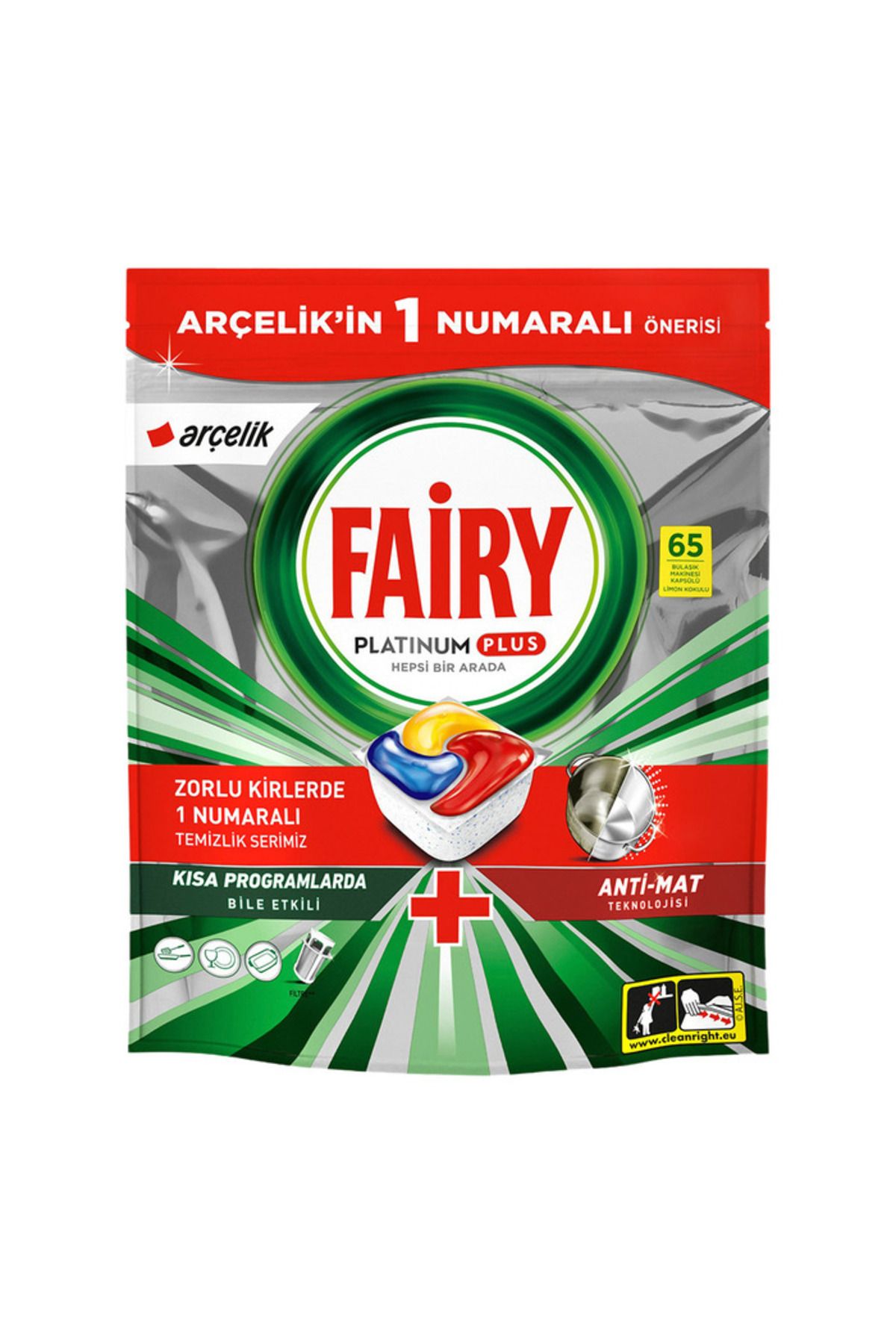 Fairy Platinum Plus Hepsi Bir Arada Bulaşık Makine Kapsülü 65’li