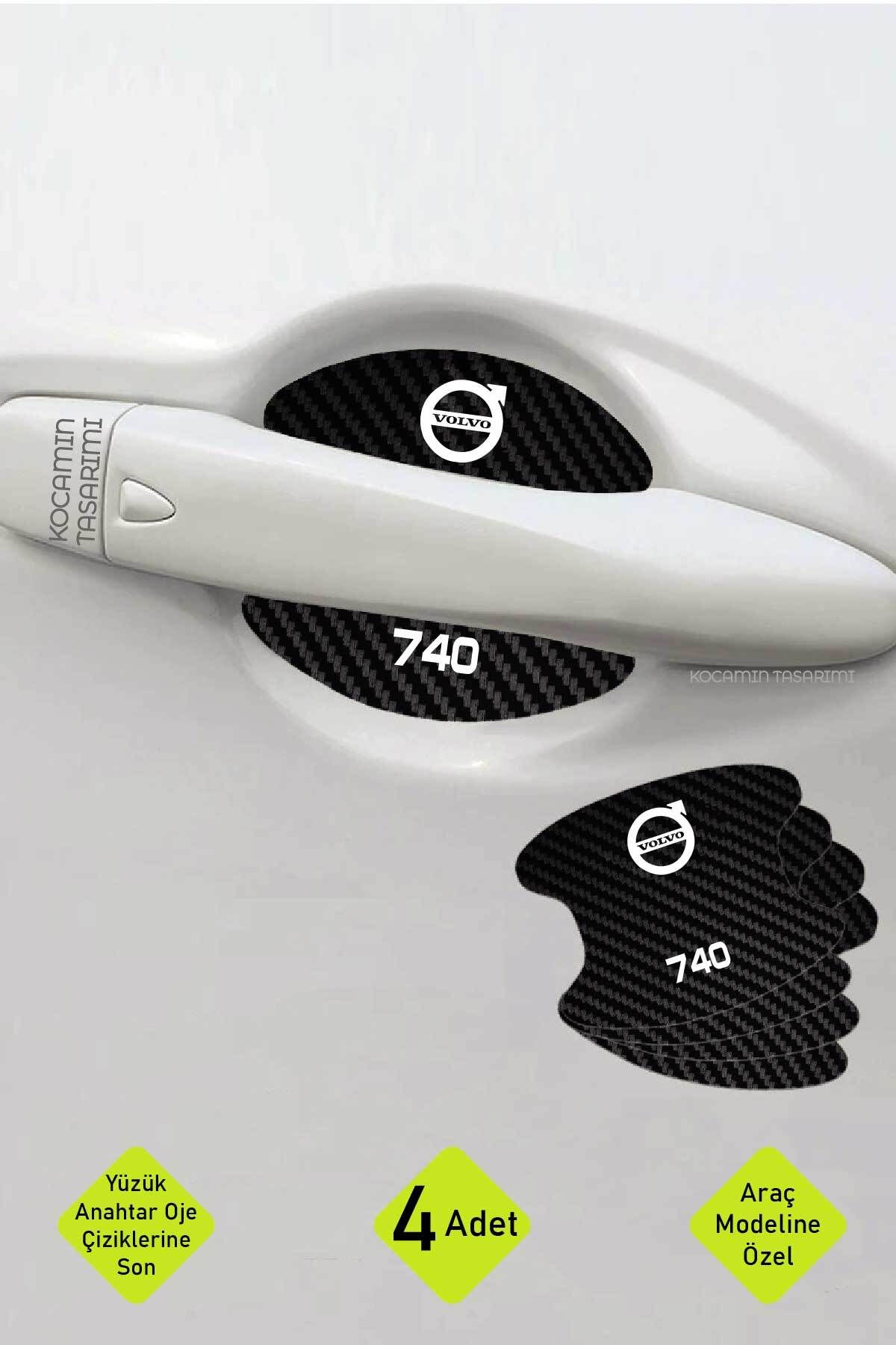 Kocamın Tasarımı-Elegance and Protection with Carbon Anti-Scratch Foil Dedicated for Volvo 740 Interior Door Handles with Lettering 740 1