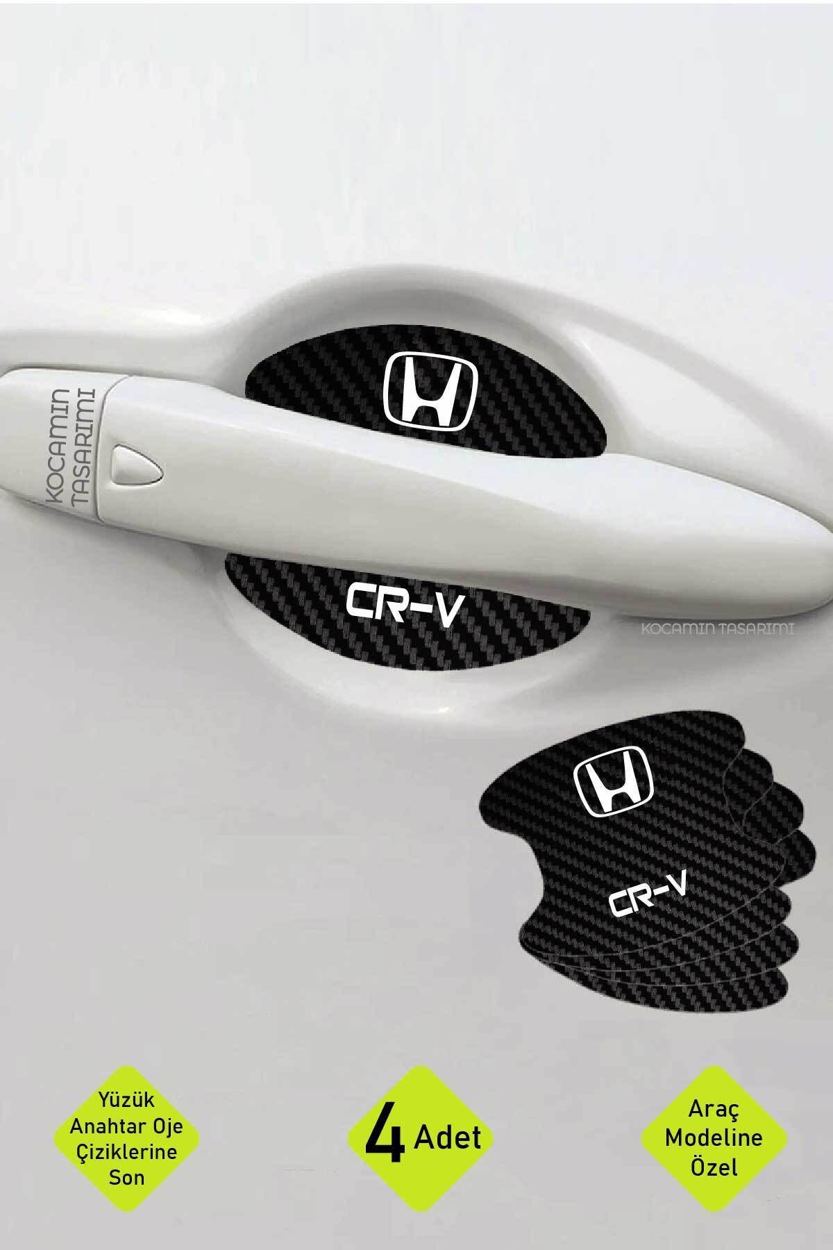 Kocamın Tasarımı Honda CR-V Modeline Özel 4 Adet Karbon Desenli Çizik Önleyici Kapı İçi Folyo Takımı CR-V Yazılı