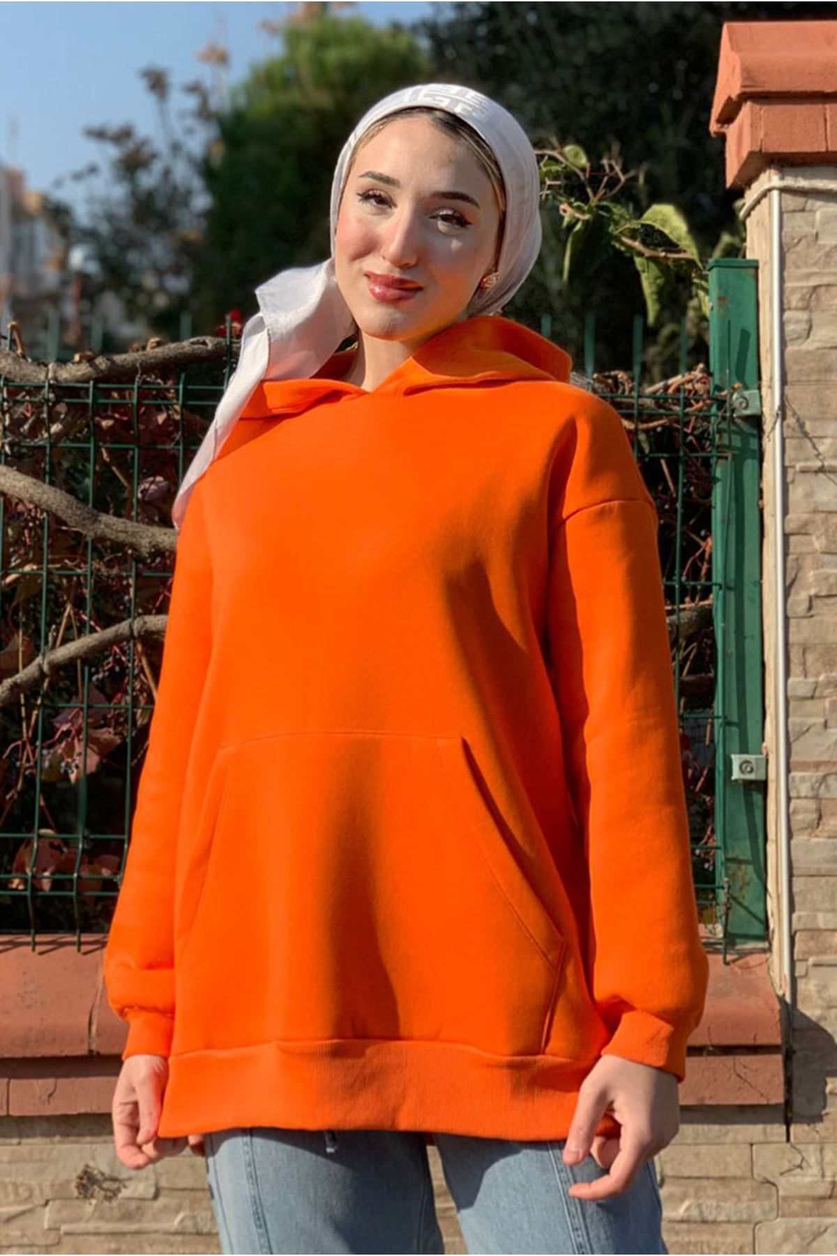 Moda Rosa-25K4433 - Orange - Kangaroo Pocket Triple Sweat 2