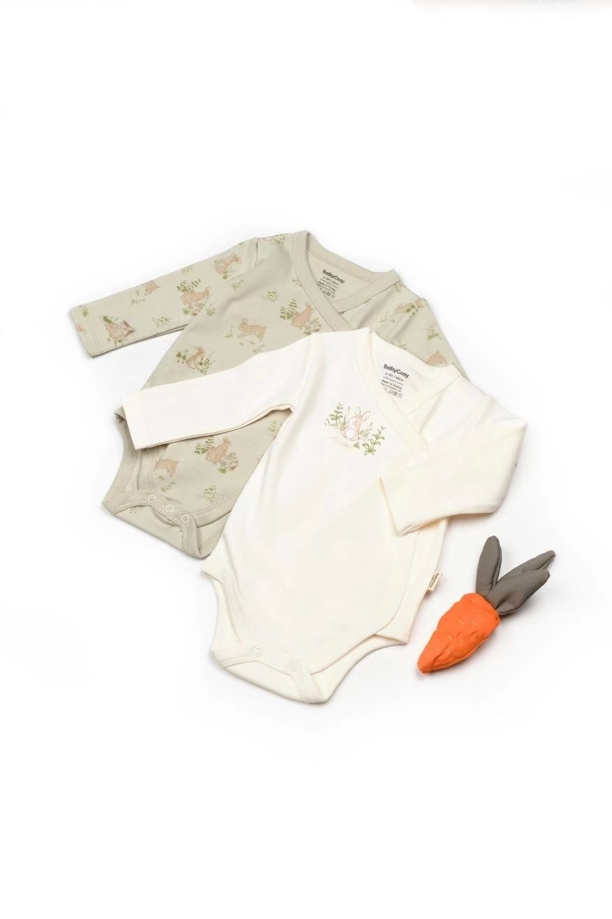 BabyCosy Organic Wear Bebek 2li Kruvaze Badi %100 Organik Pamuk, Bebek ve Yenidoğan Serisi - CSY5761