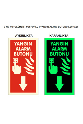 ünalgrup YANGIN ALARM BUTONU LEVHASI FOSFORLU