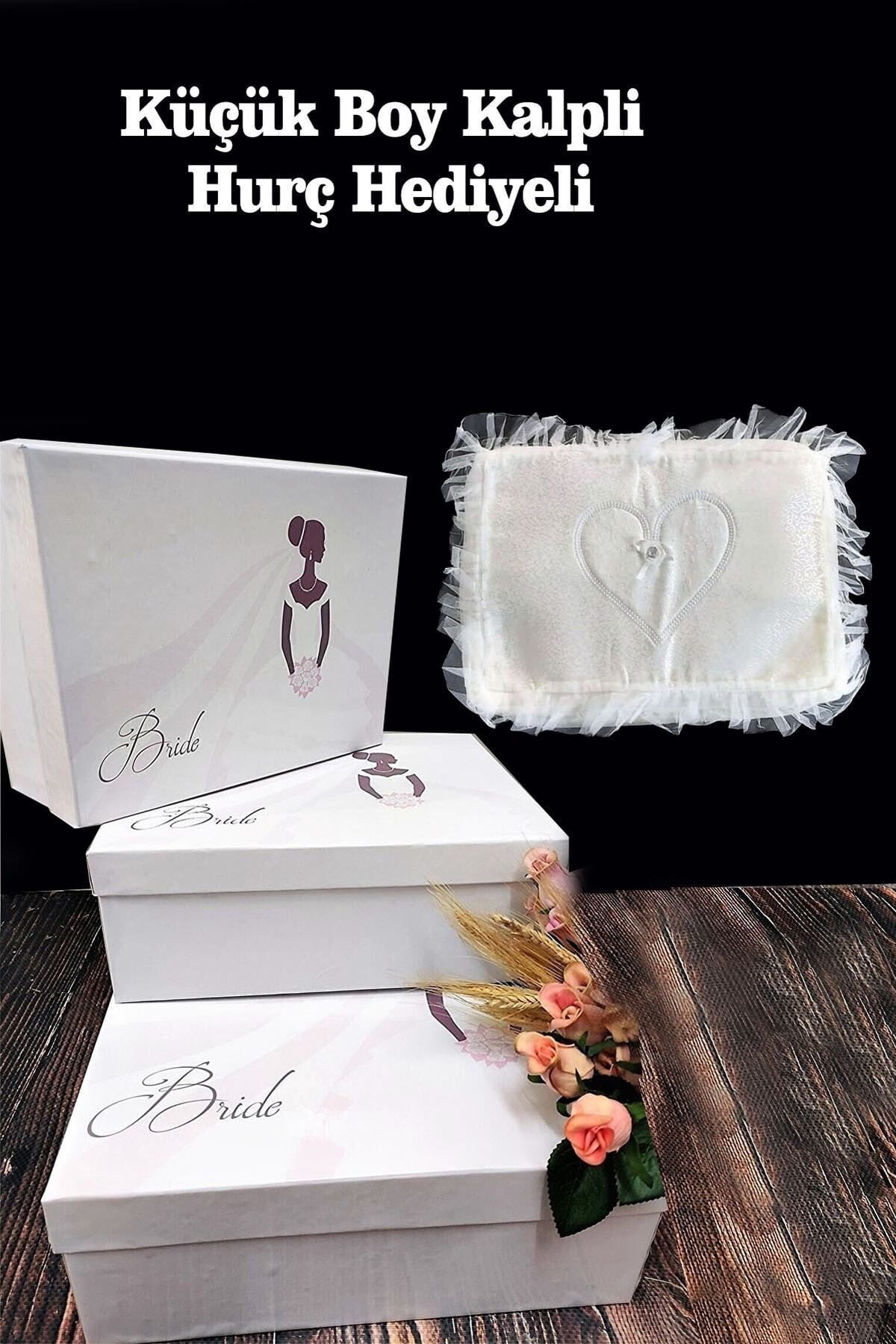 teknotrust-Bridal Bundle, Wedding Dress Printed Bridal Box 3 Pieces Suit, 35X25Cm Single Heart Scrap 1