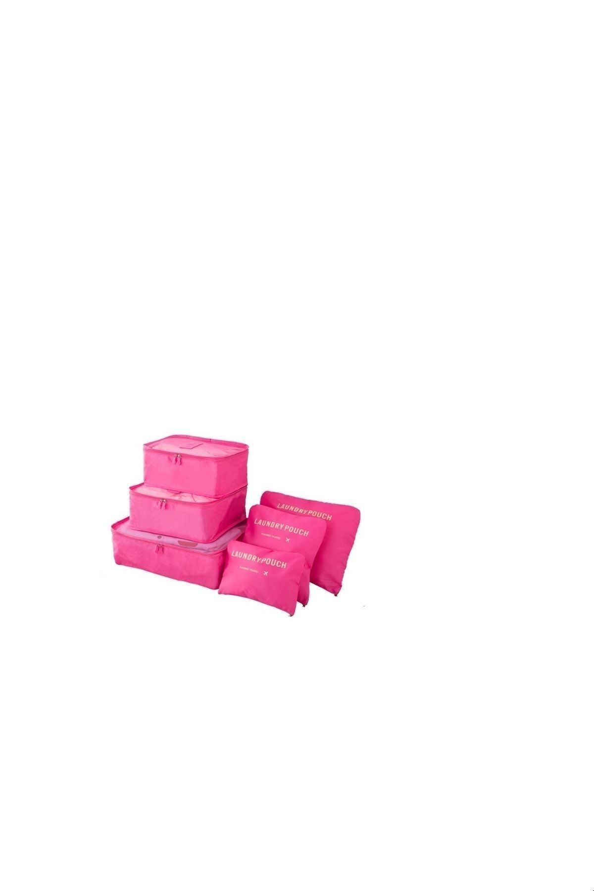 teknotrust-Set of 6 Dark Pink Suitcase Organizer 2