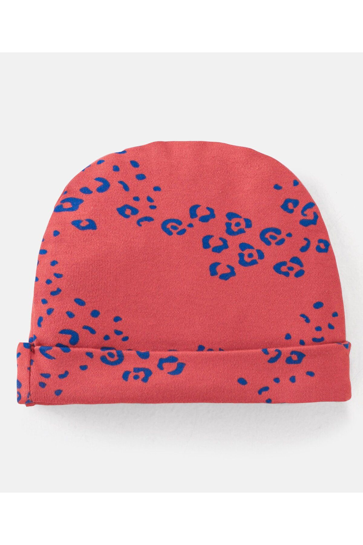 Bonfino-100% Cotton Knit Cap Mittens & Booties Set Leopard Print Red - Diameter 11.5 cm 7