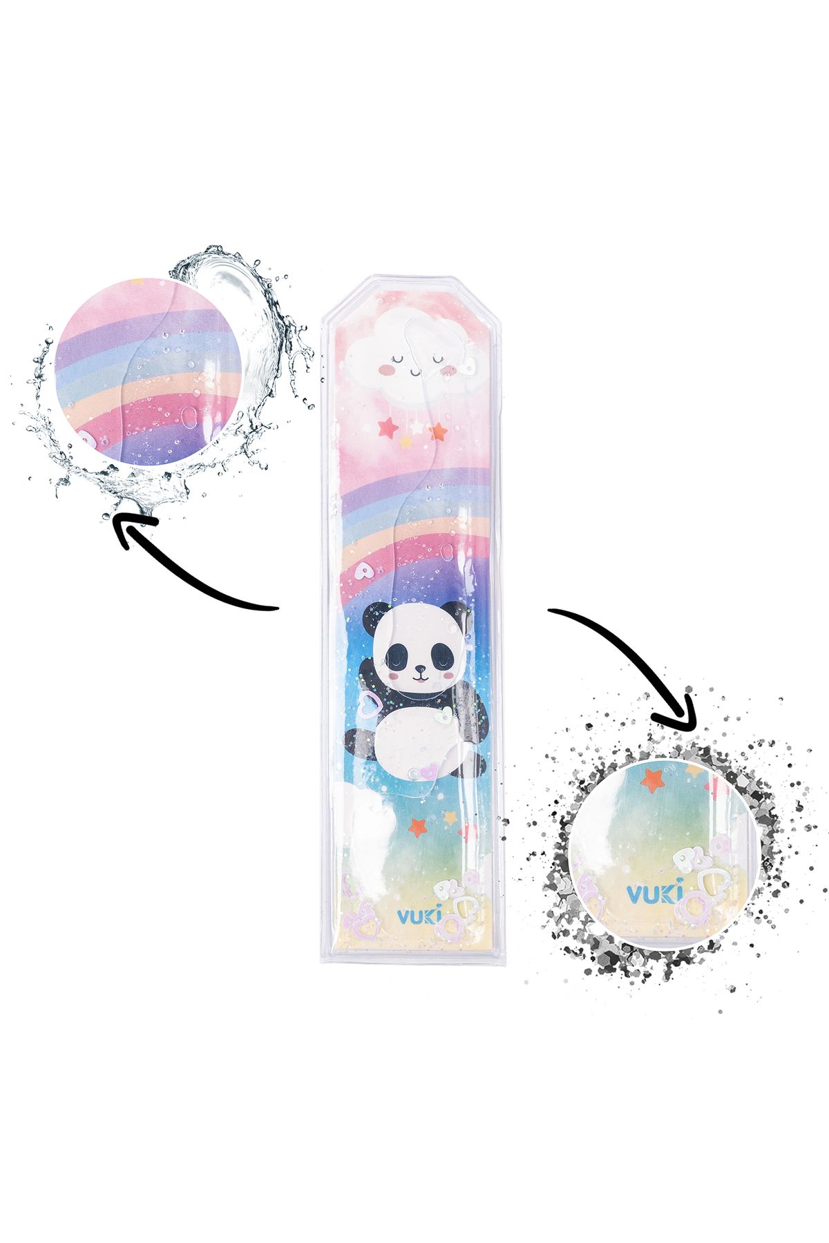 VUKİ-Semn de carte cu model panda argintiu 2