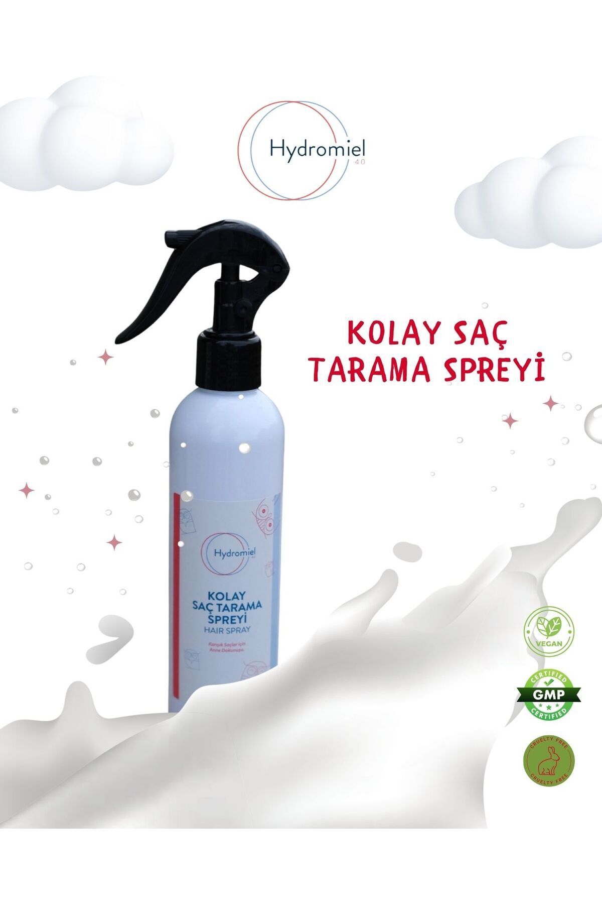 HYDROMİEL Saç Tarama Spreyi - Keratin Proteinli - Çocuklar Ve Ebeveynler Için 250ml