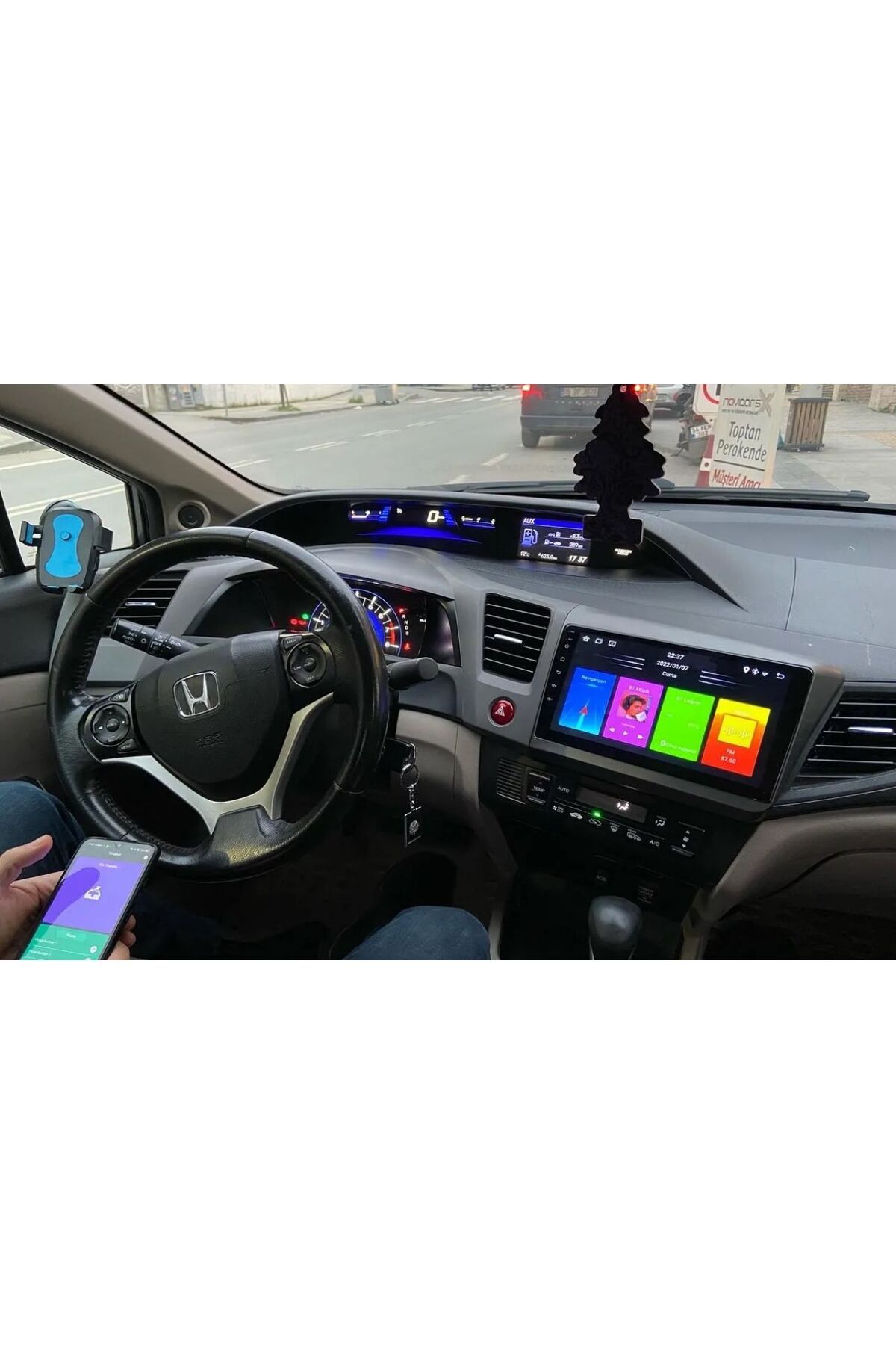 TRM-Honda Civic Compatible Android Carplay - Multimedia 4 Ram 64 Haf. Qled Ahd Camera 3
