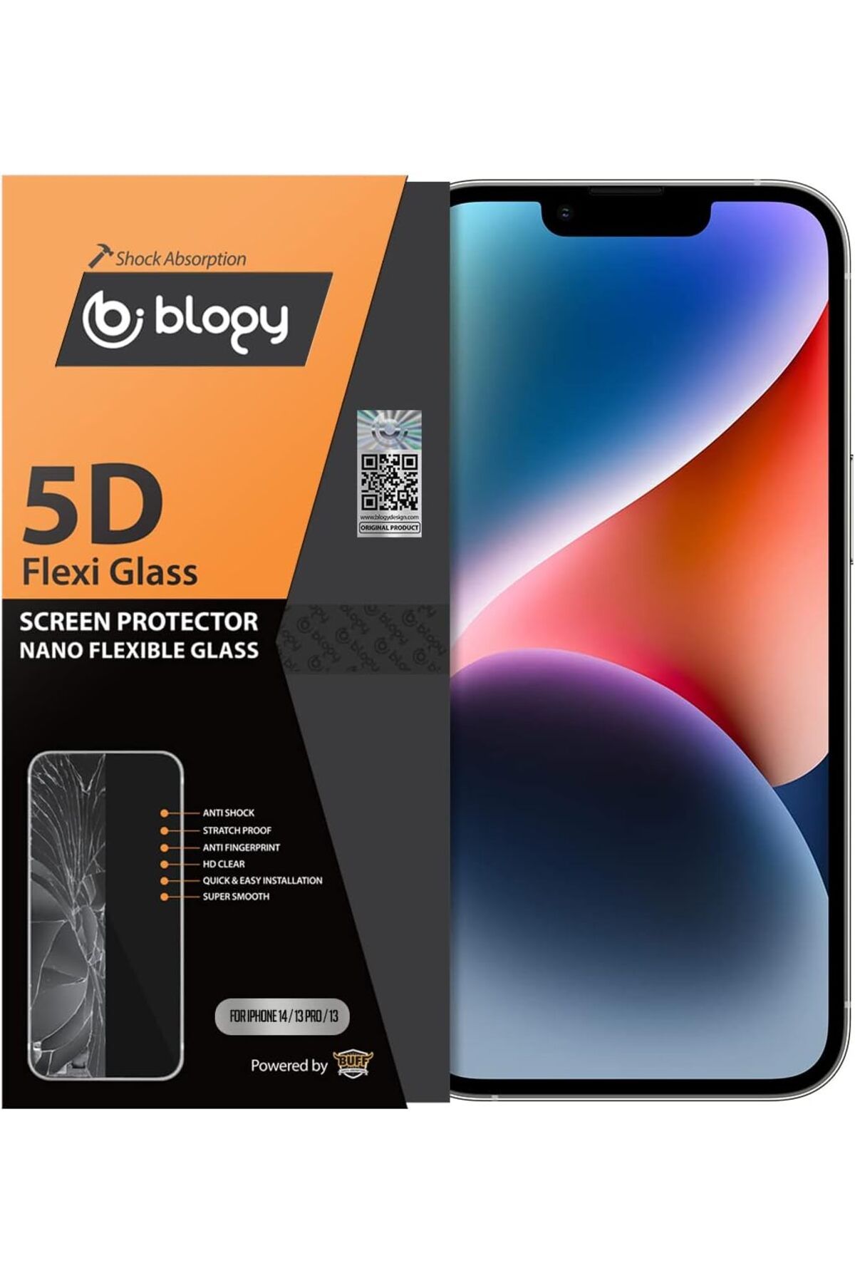 STOREMAX sivtcrt iPhone 14/13 / 13 Pro Flexi 5D Tam Korumalı HD Nano Dayanıklı Esnek Ekran Koruyucu Modern