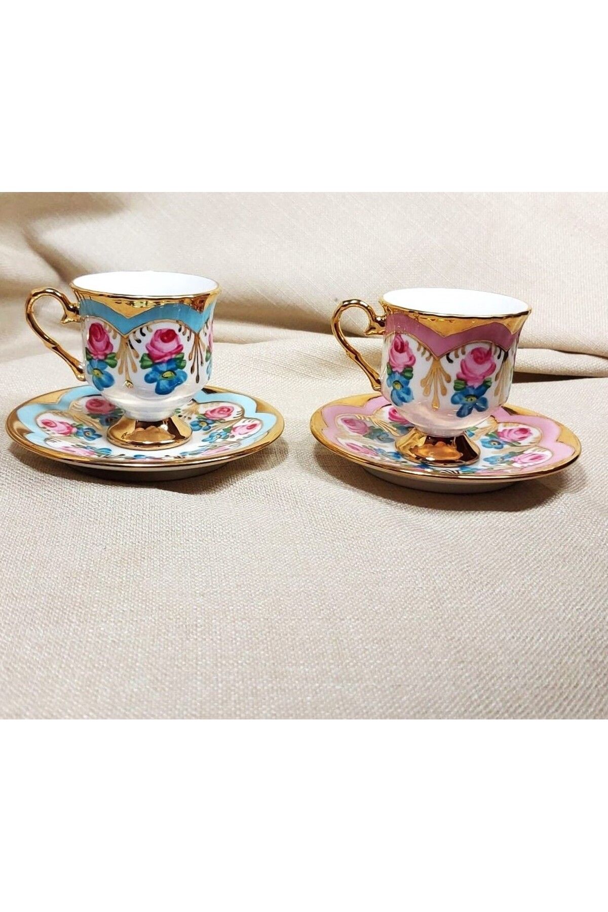 BY.RAYKA PORSELEN El Dekor-Ceylan Double Coffee Cup Set 1