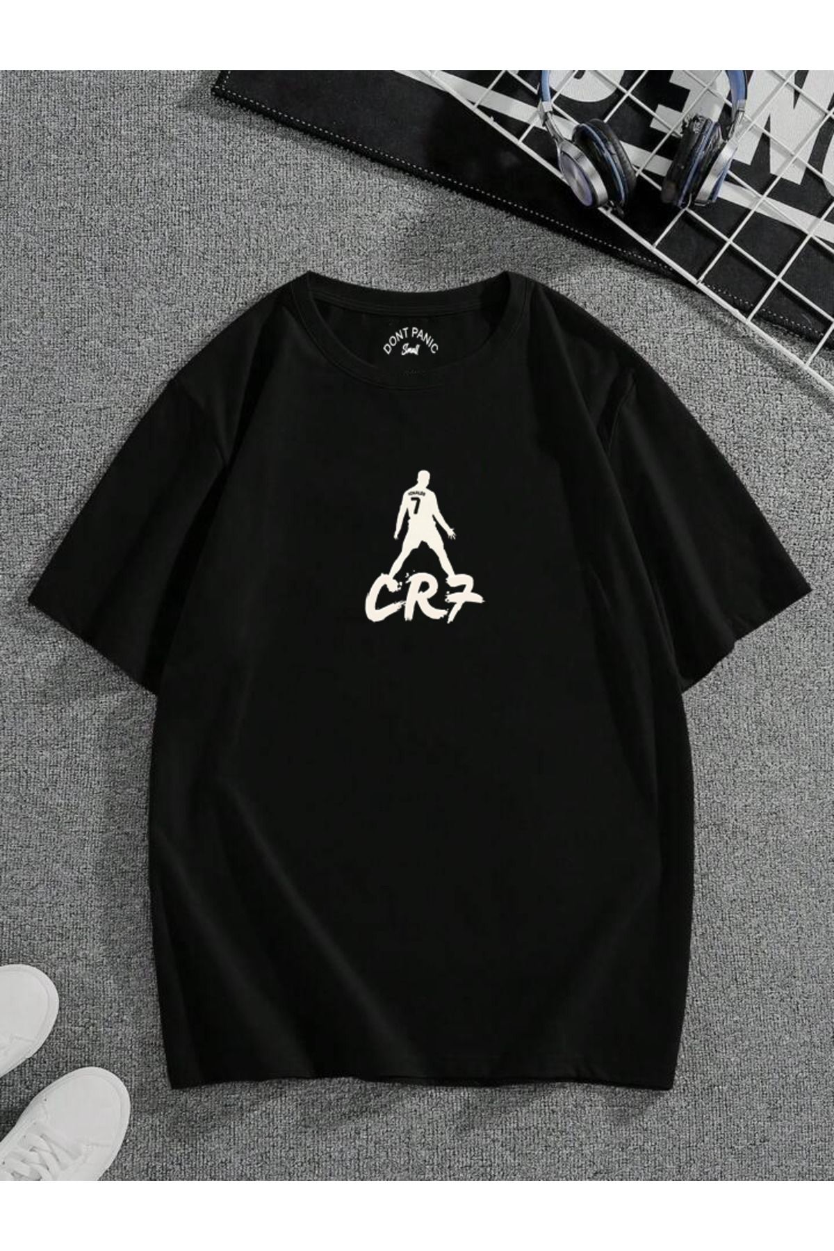 DEEPSENCE-Cr7 Design Unisex Black Oversize T-Shirt 1