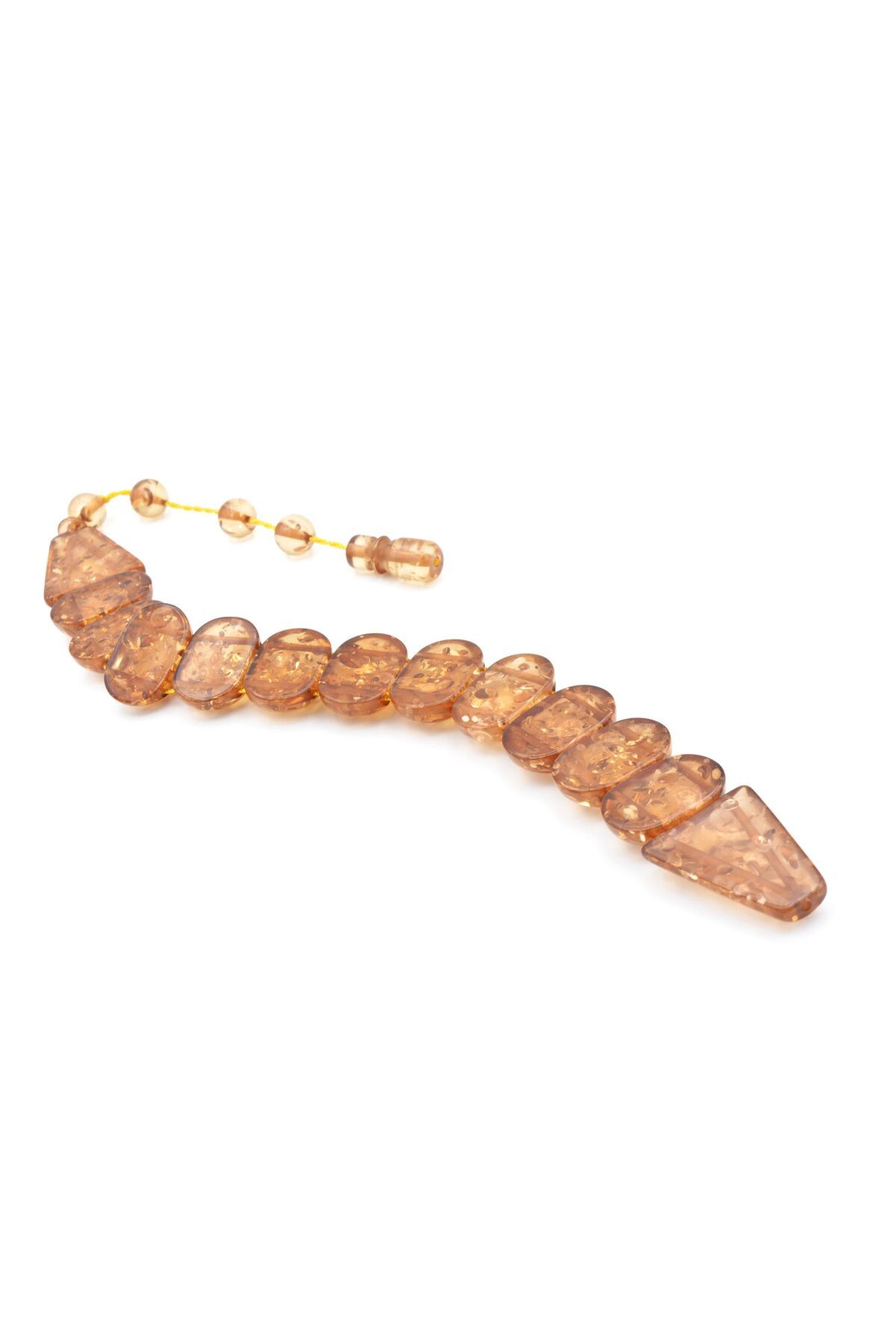 Murty99-Gold Color Powdered Amber Fish Rosary with System Moire Particles 2