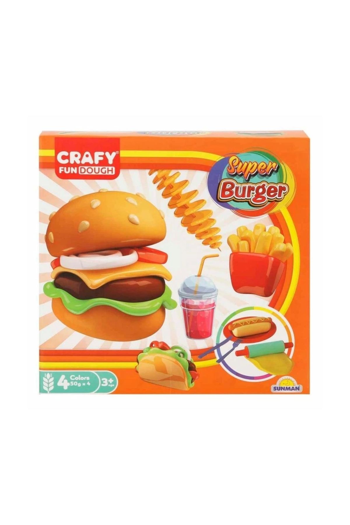 TWOX Çocuk 2015 Crafy Süper Burger Oyun Hamuru Seti 200 g 12 Parça