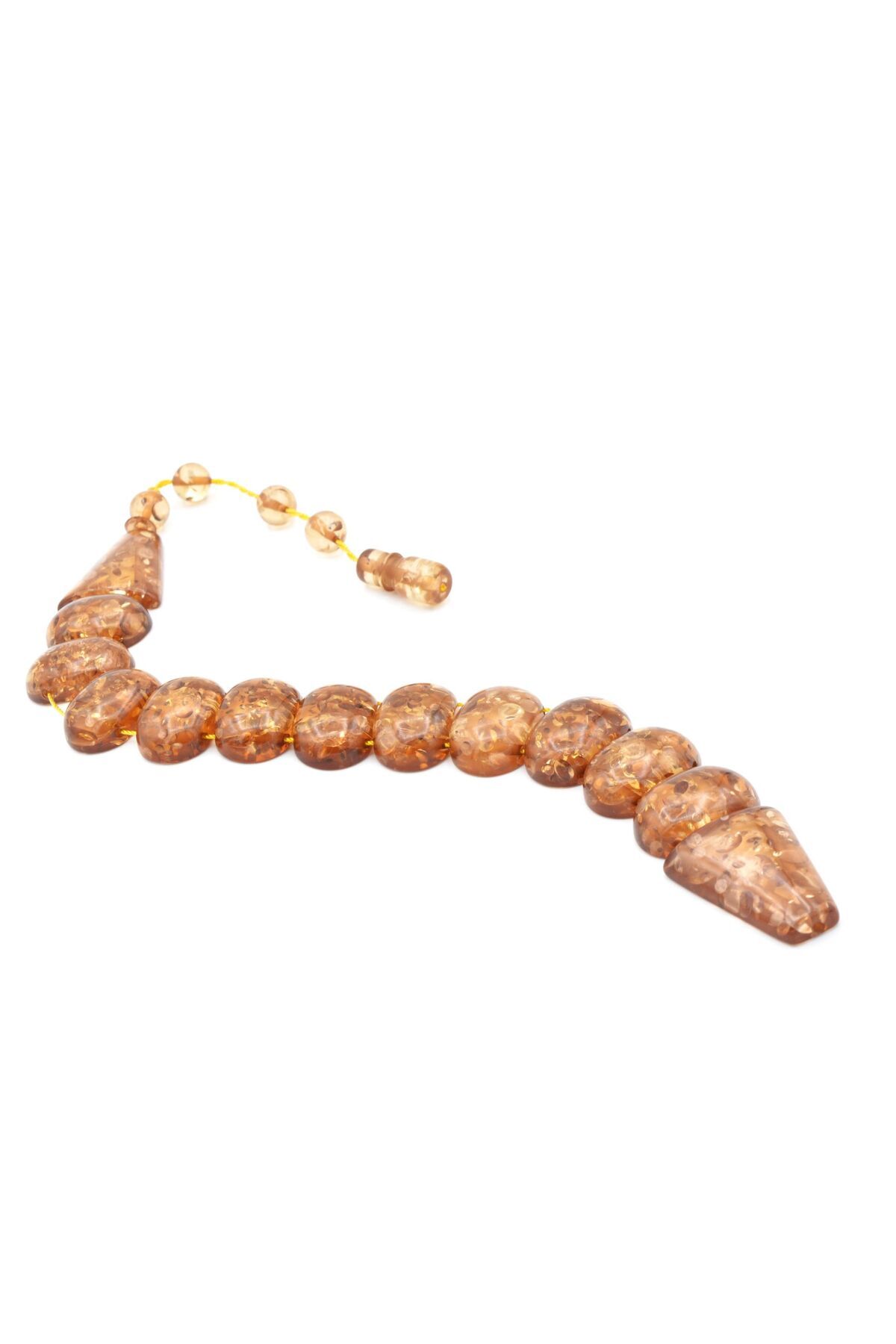 Murty99-Gold Color Powdered Amber Fish Rosary with System Moire Particles 3