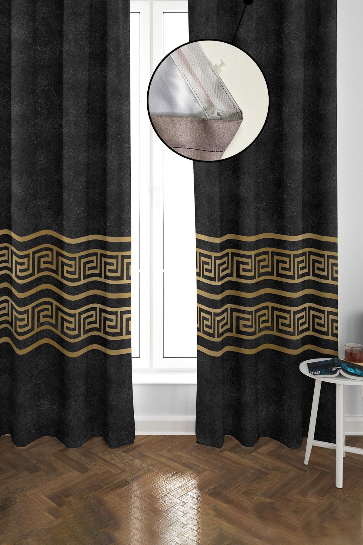 Doruklar Home Collection-Blackout Light Proof Blackout High Quality Background Curtain 140 X 270 1