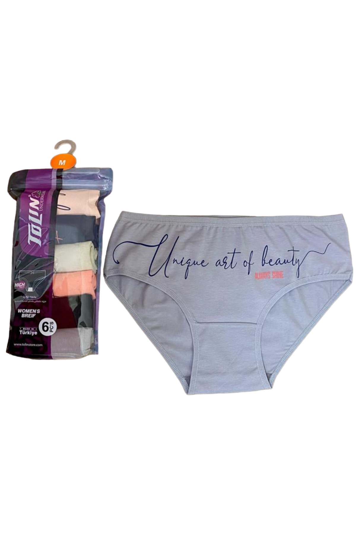 Women's 6-Pack Cotton Lycra Printed Towel Net Medium Waist Panty Set 2276170