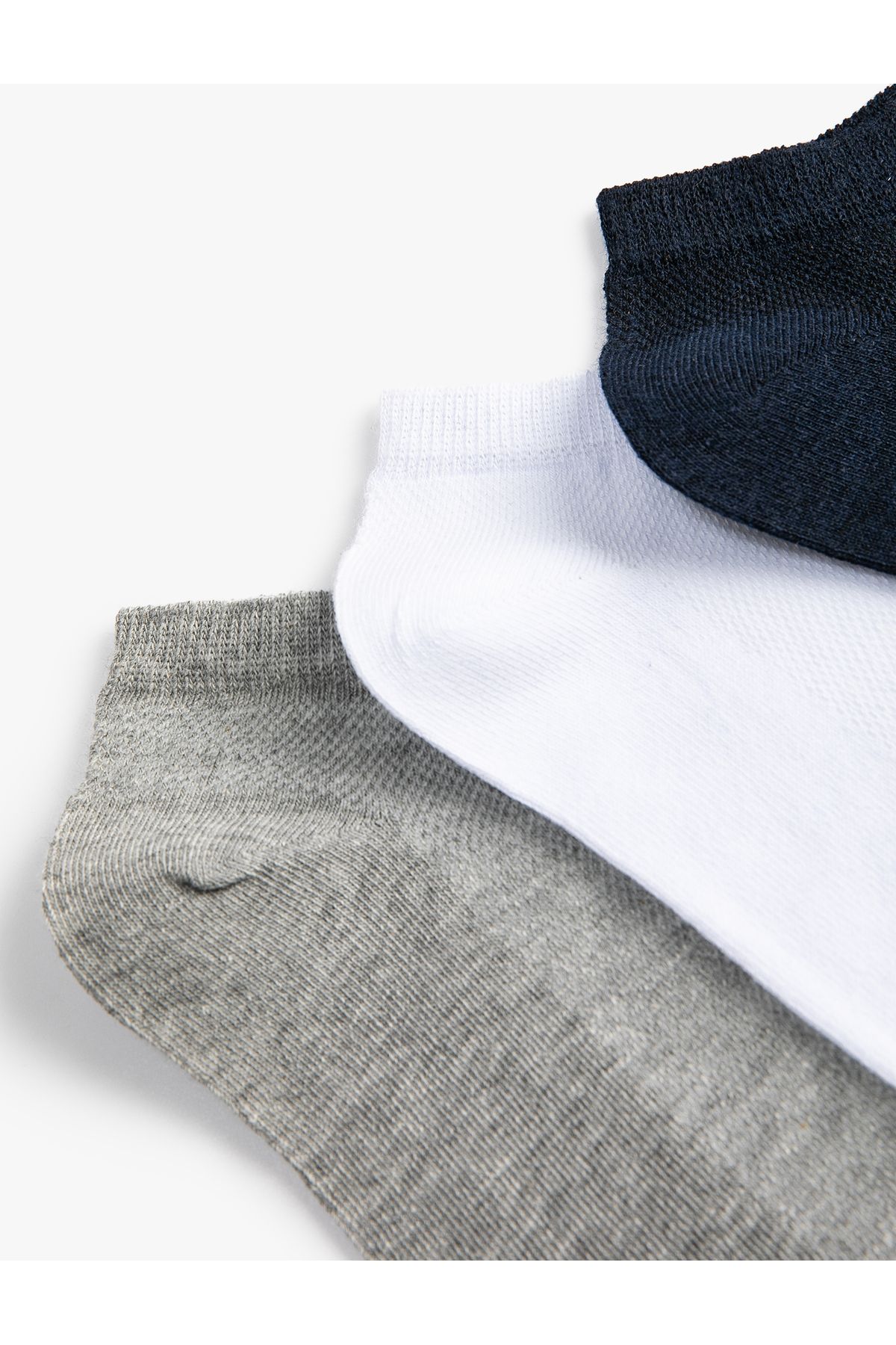 Koton-Set of 3 Basic Colorful Booties Socks 3