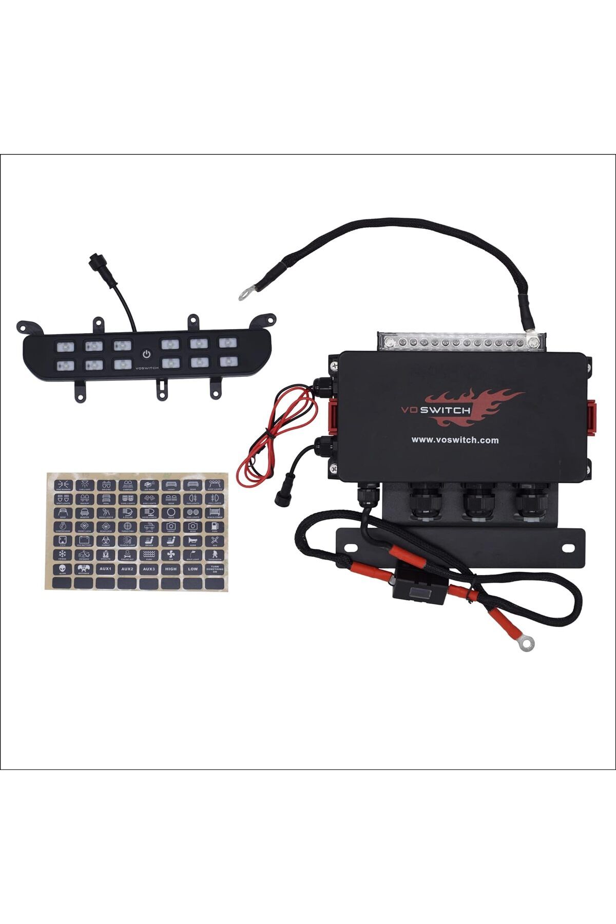 Voswitch-12 Switch Programmable Lower Dash Switch Panel, Jeep Wrangler JL & Gladiator JT 18-24 2