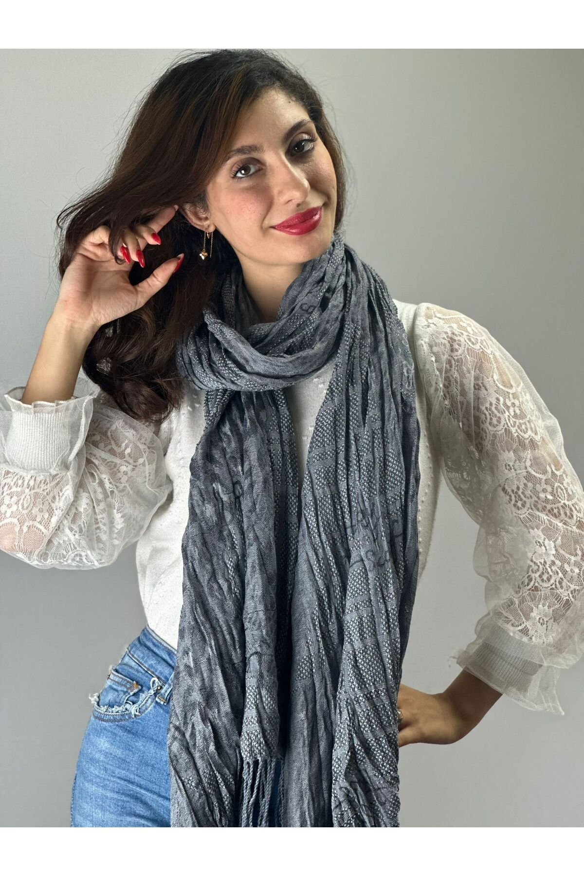 Gönülden Tasarım-Shawl - Gray 3