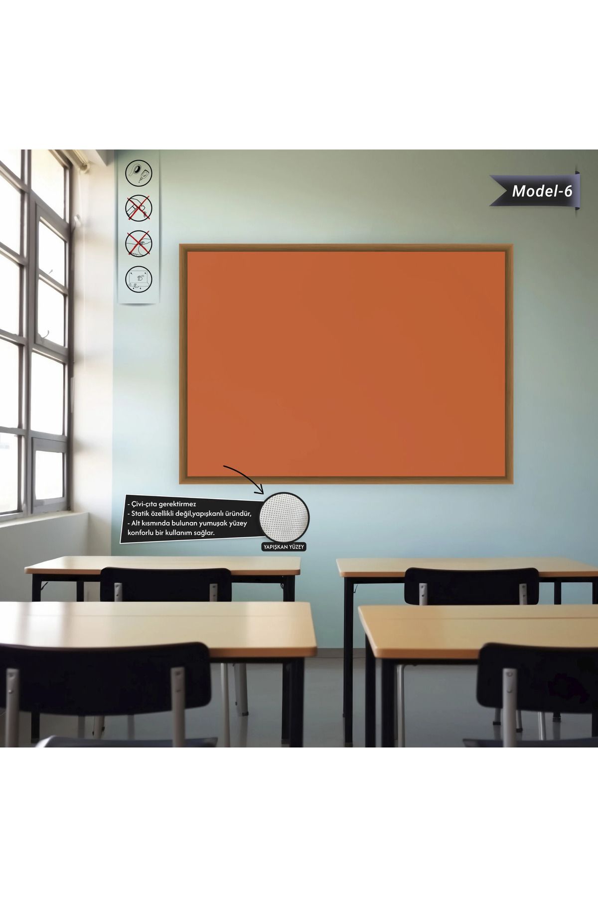 ZERO LAND Yapışkanlı Renkli Profesyonel Tahta ( Model -6) 60 CM X 90 CM YKTSN