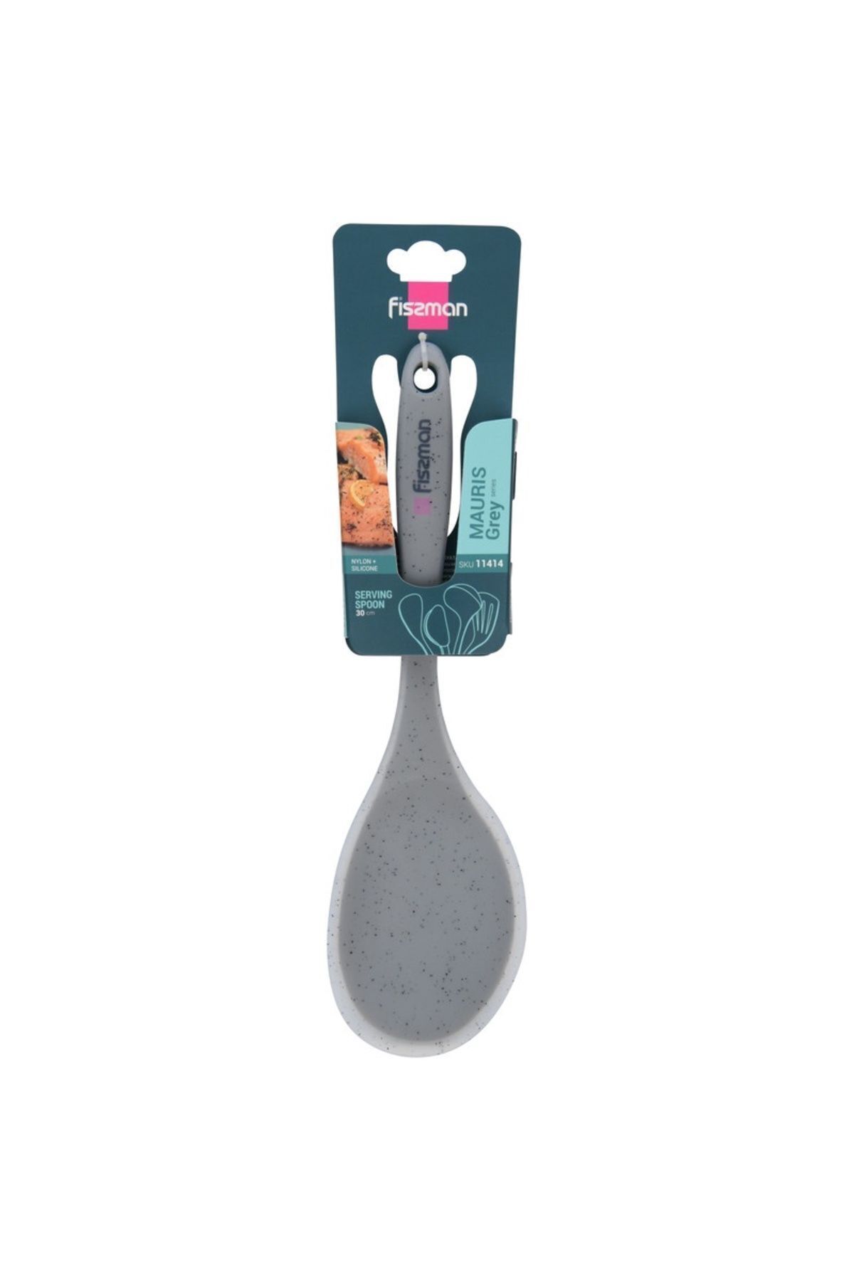 Fissman-Serving Spoon Mauris Grey 30cm (Nylon + Silicone) 3