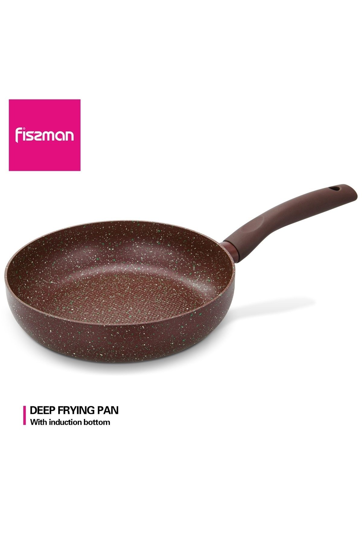 Fissman-Deep Frying Pan 26cm MOSSES STONE, Aluminum with Non-stick Coating Bakelite Handle 1