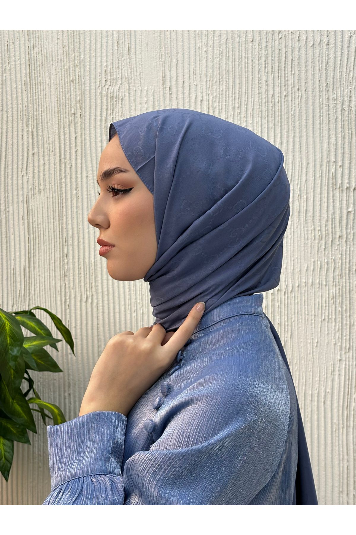 QASSA SHAL-Shawl - Blue - Jacquard 2