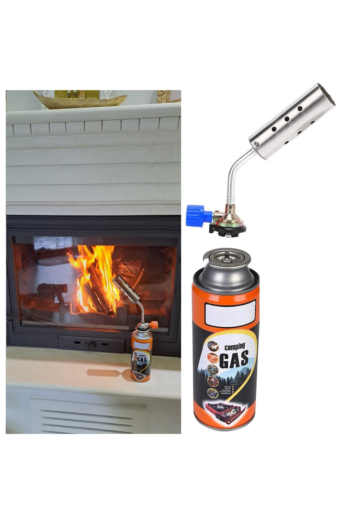 Depolife Şömine Yakma Yüksek Alevli Pürmüz Torch Yakma Barbekü