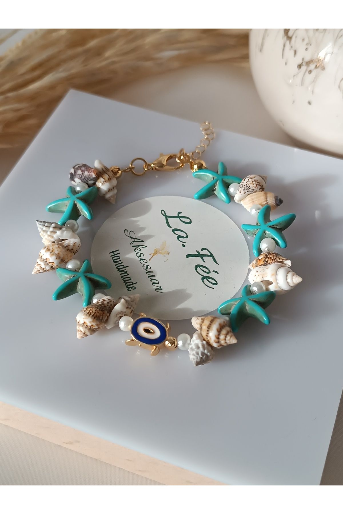 La fee aksesuar-Women's Bracelet Evil Eye Turtle Seashell & Starfish Bracelet 3