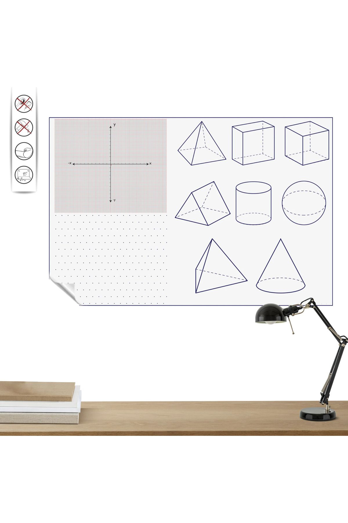 ZERO LAND Statik Kağıt  Geometrik Cisimler Ve Koordinat Sistemi 100 CM x 150 CM 635117