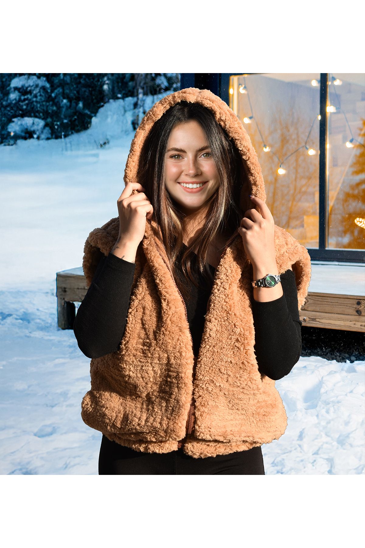 Özgüner Oyuncak-Comfort and Elegance in Winter Fashion: Plush Vest and Hat Combo 3