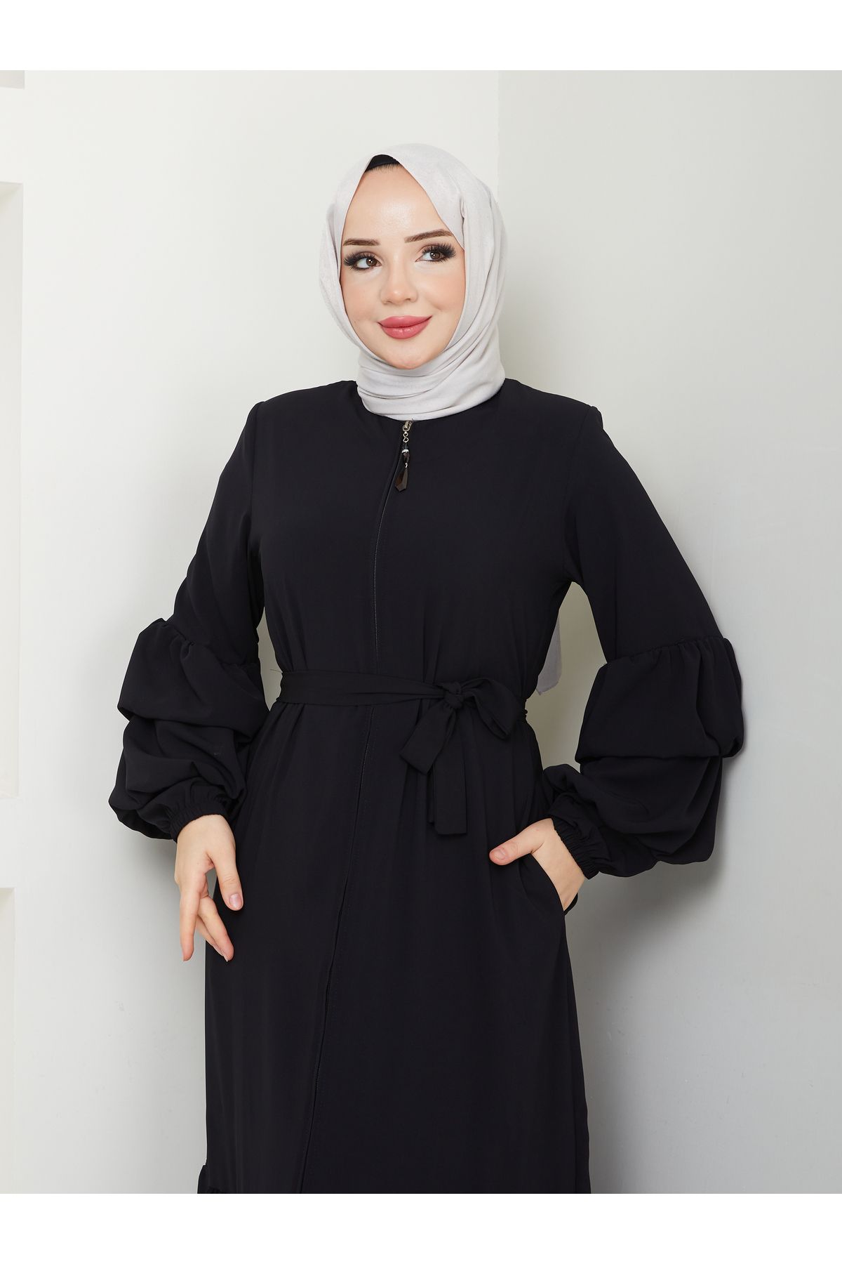 MODA ESRE FASHION-Medina Hijab Clothing - Balloon Sleeve and Gathered Skirt, Silk Ferace 1