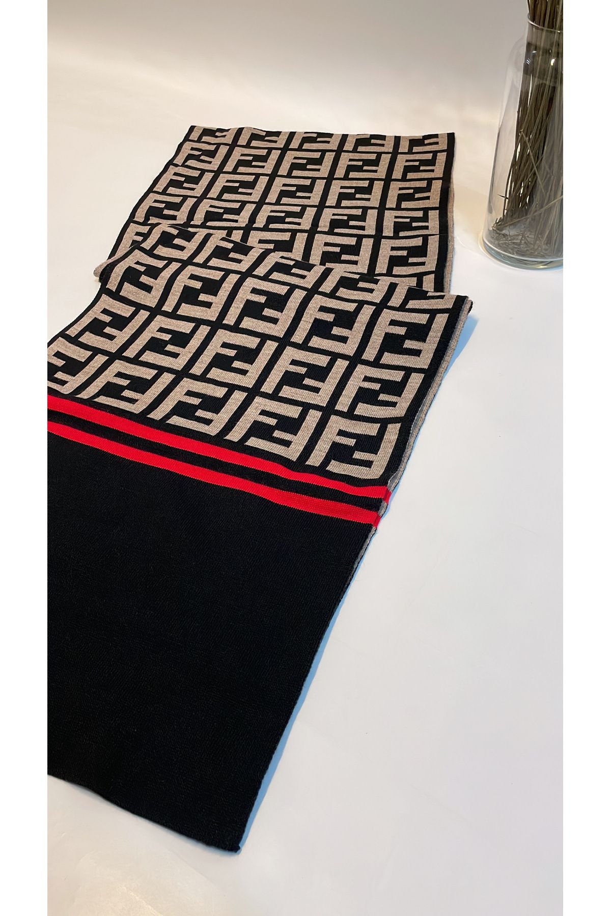 Onur-Scarf - Black - Patterned 3