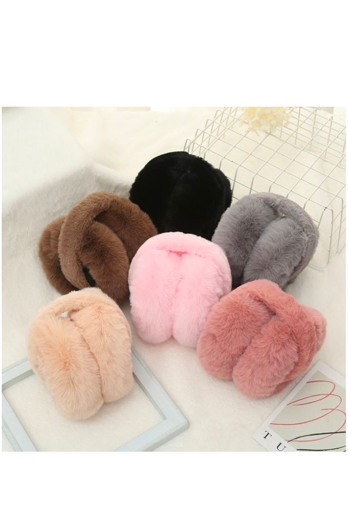 MSASTYLE Katlanır Peluş Tüylü Kışlık Kulaklık görsel 3