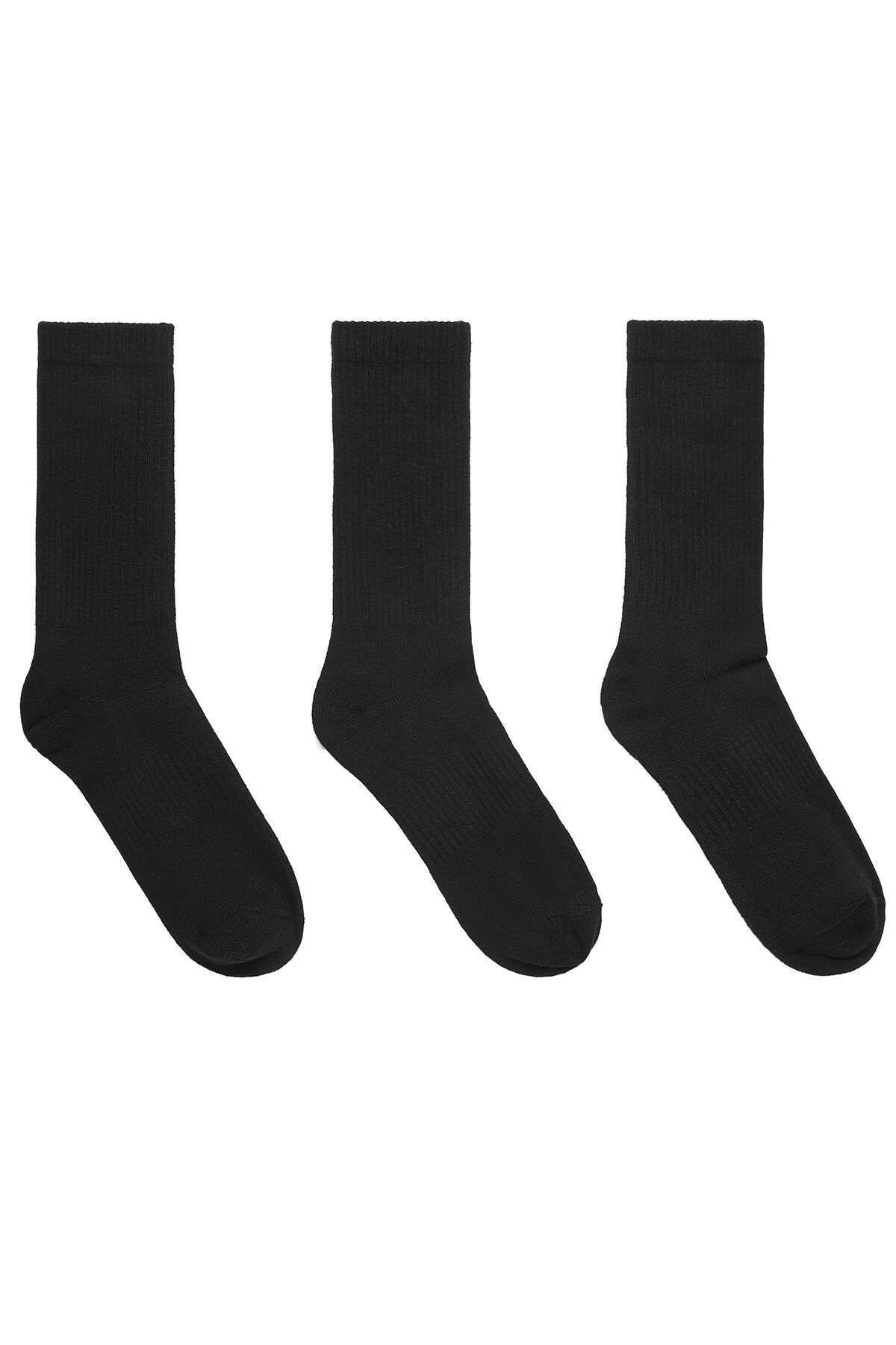 Oysho-3 pairs of cotton blend classic sports socks 1