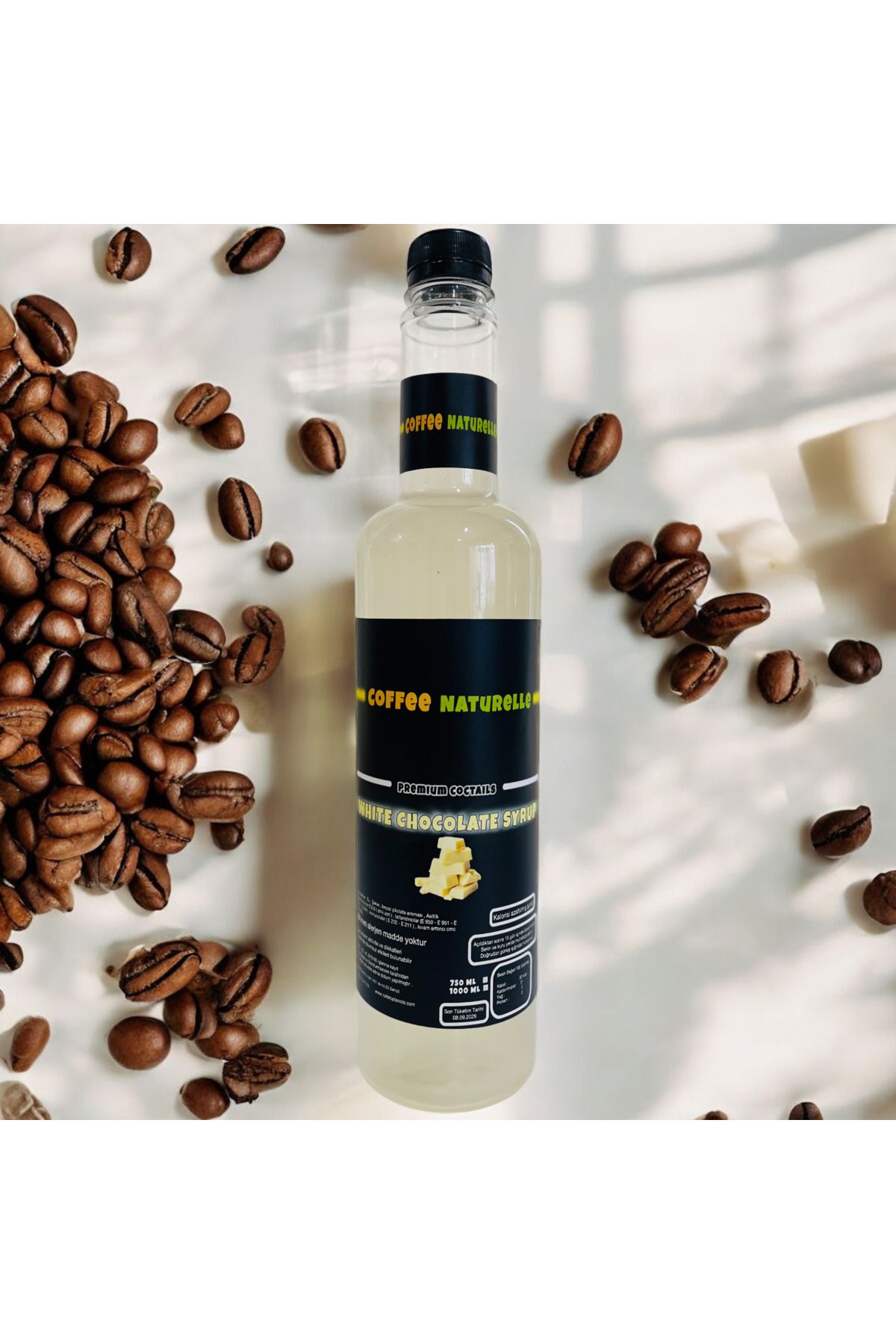 coffee Naturelle Beyaz Çikolata Aromalı Kokteyl Şurubu - 700 ML - Premium Quality