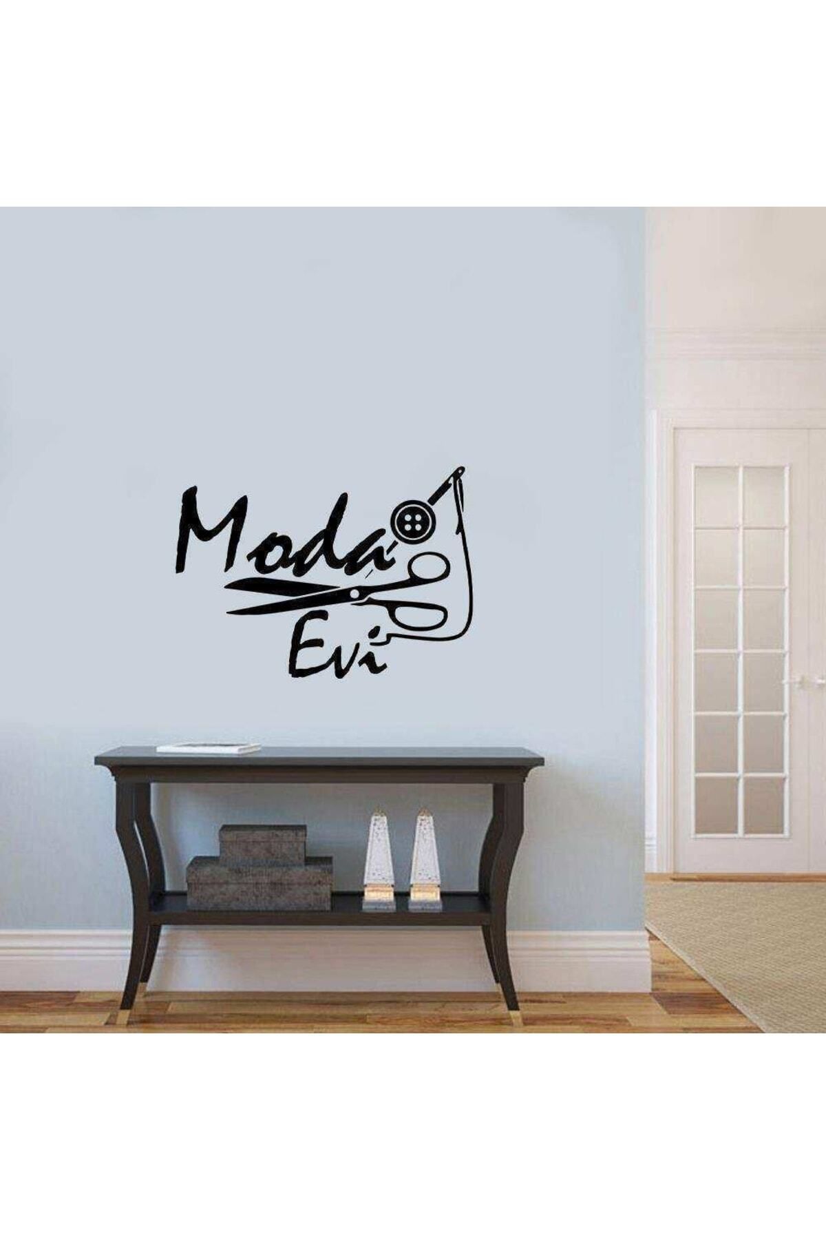 MLH STORE Moda Evi - Iğne Iplik Makas Silüeti Dekoratif Duvar Sticker, Çıkartma, Etiket