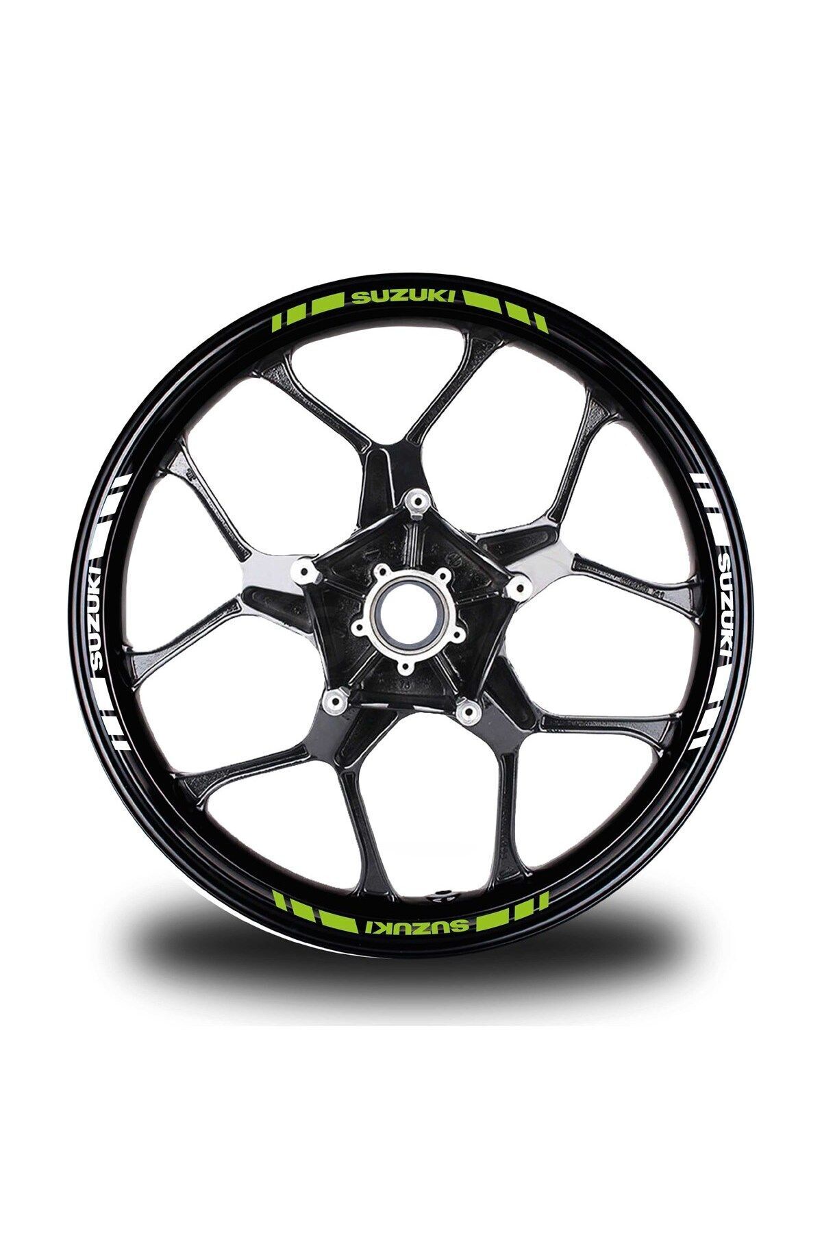 Limitless Suzukı Yazılı Kısa Dış Şerit 16'lı Çift Renk Jant Sticker Modeli