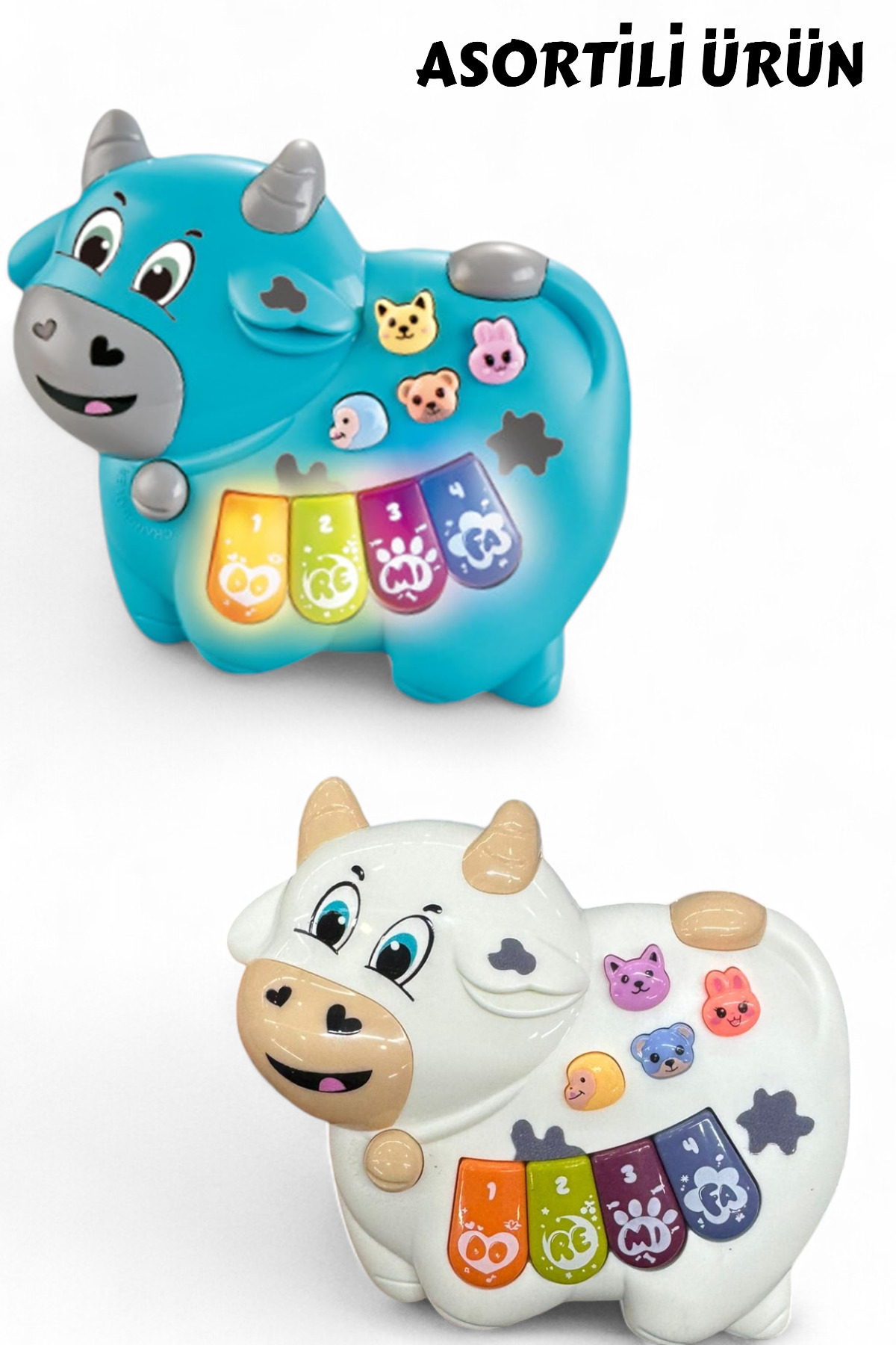 YILDIRIM OYUNCAK Sesli Işıklı Müzikli İnekli Bebek Piyanosu - Müzikli Işıklı Bebek Piano Eğitici fotoğrafı 2 (önizleme)