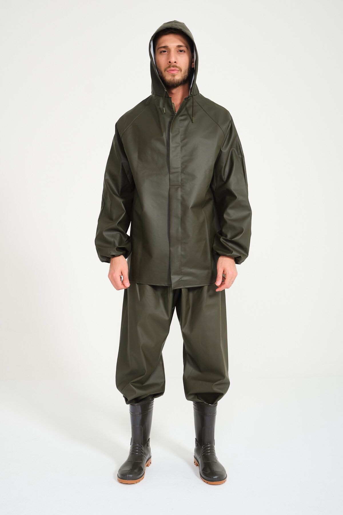 T Rain-Zippered Bottom-Top Suit Raincoat Waterproof Fisherman 8