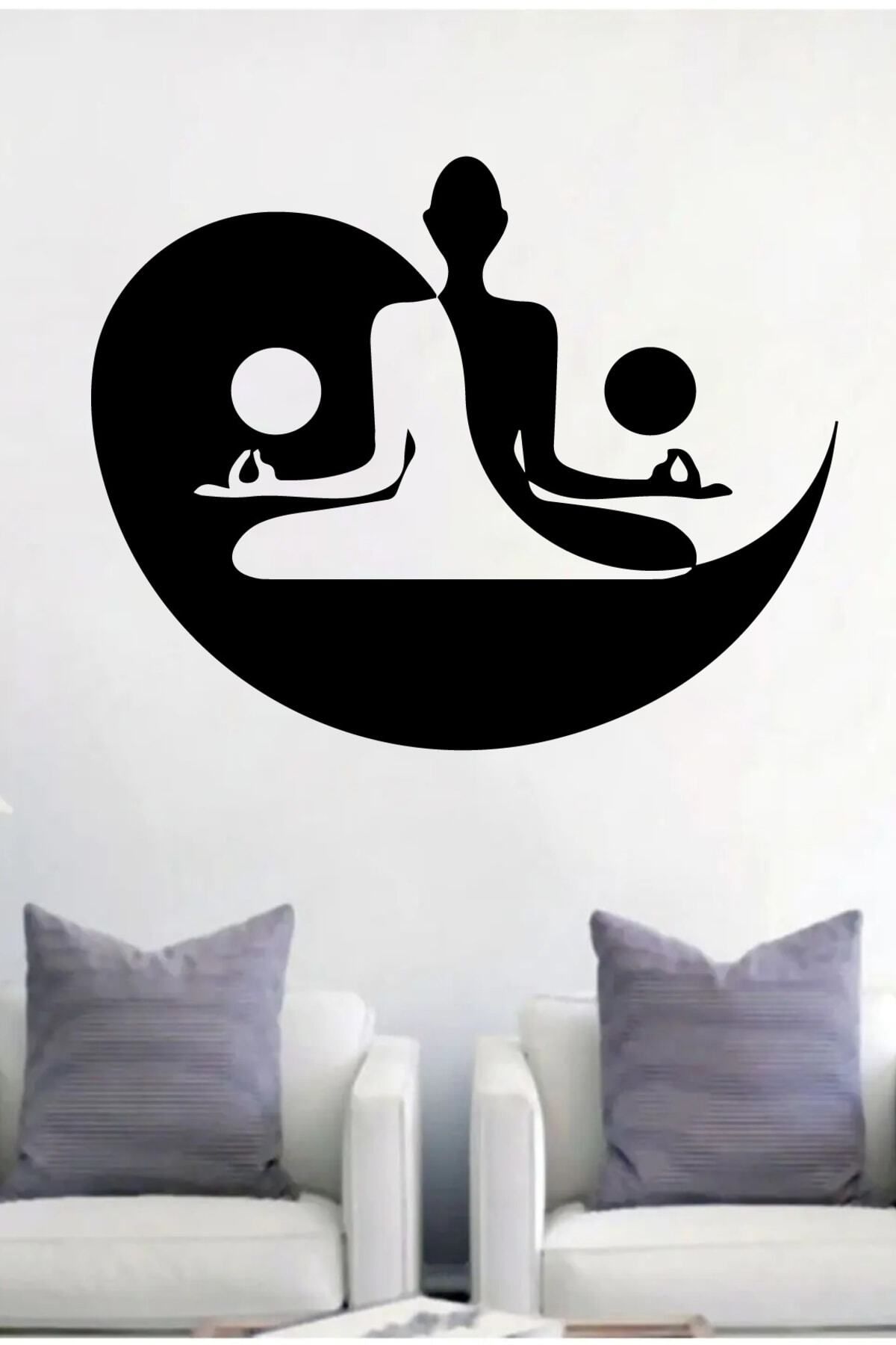 MLH STORE Yoga Yapan Kız Yoga Köşesi Duvar Sticker Yapıştırma (SUDAN VE NEMDEN ETKİLENMEZ)
