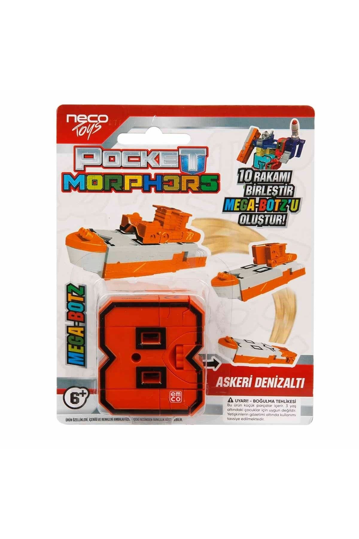 Doğan Oyuncak Dünyası-Pocket Morphers 8 - Robot Transforming Numbers, Number 8 Submarine Transformers 3