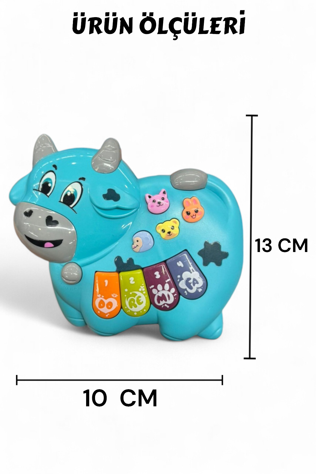 YILDIRIM OYUNCAK Sesli Işıklı Müzikli İnekli Bebek Piyanosu - Müzikli Işıklı Bebek Piano Eğitici fotoğrafı 4 (önizleme)