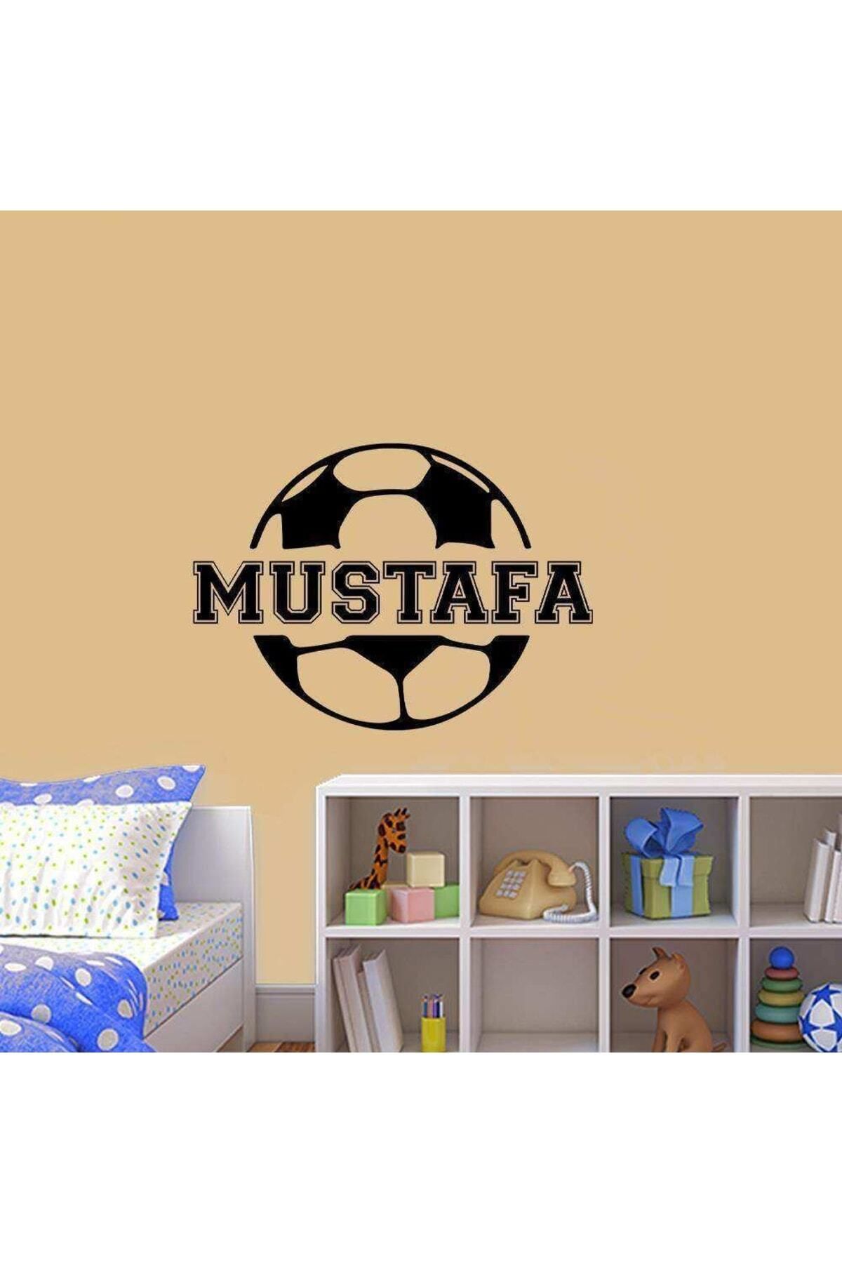 MLH STORE Isme Özel Futbol Topu Silüeti Dekoratif Çocuk Odası Duvar Sticker, Çıkartma, Etiket