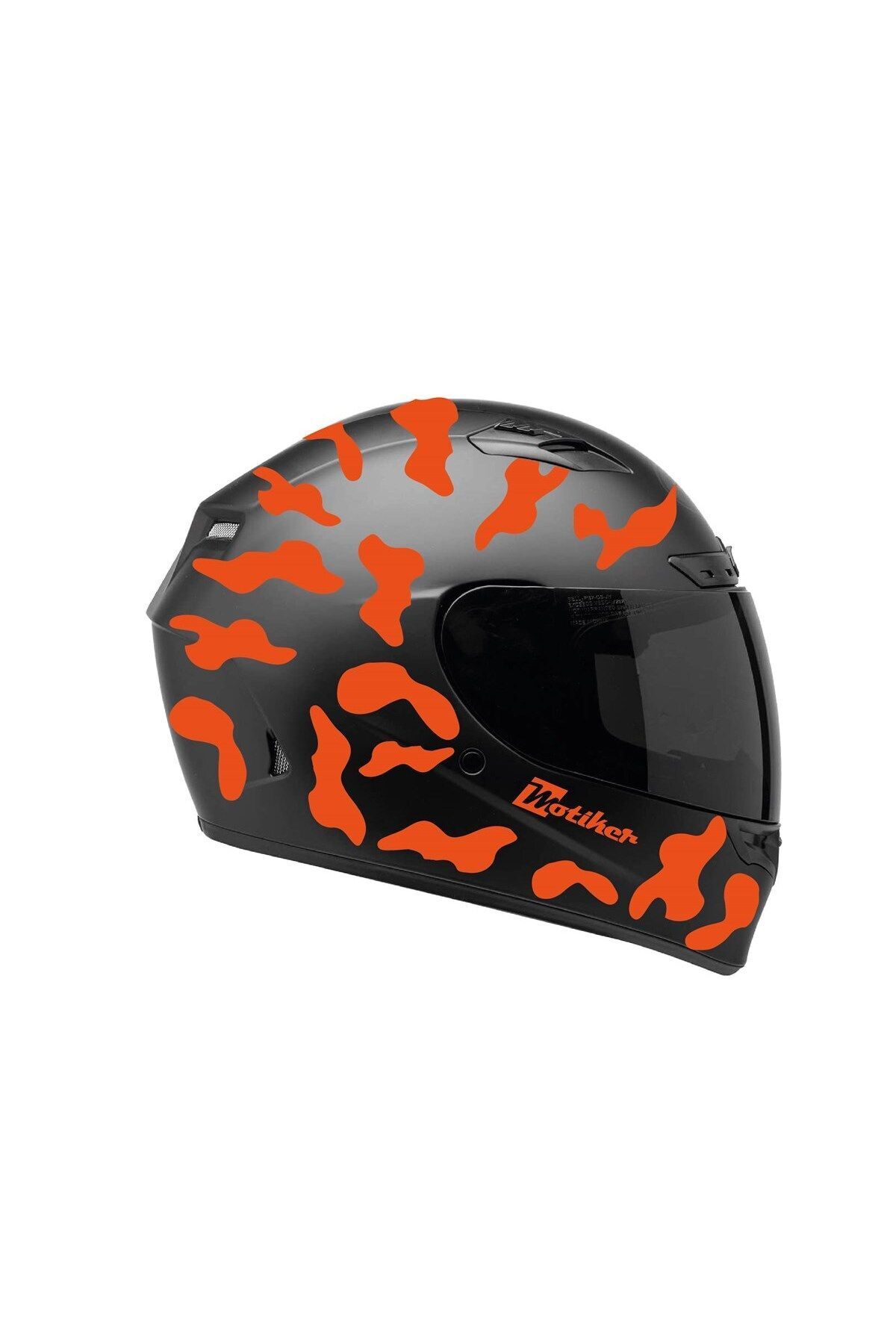 Kendorf Neon Turuncu Kamuflaj Kask Sticker Modeli