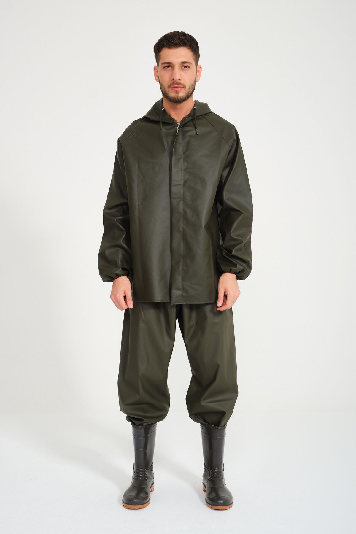 T Rain-Zippered Bottom-Top Suit Raincoat Waterproof Fisherman 1